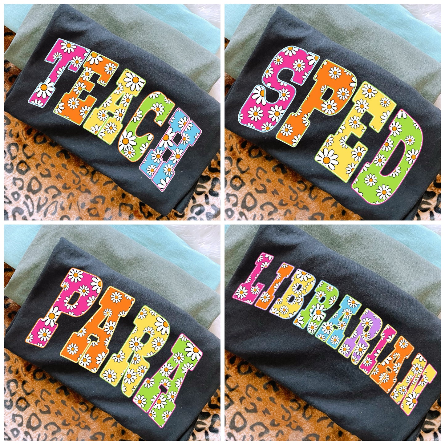 **Back To School** Floral Occupation Black Tee