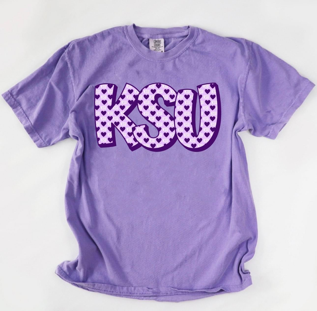 KSU Hearts Violet Tee