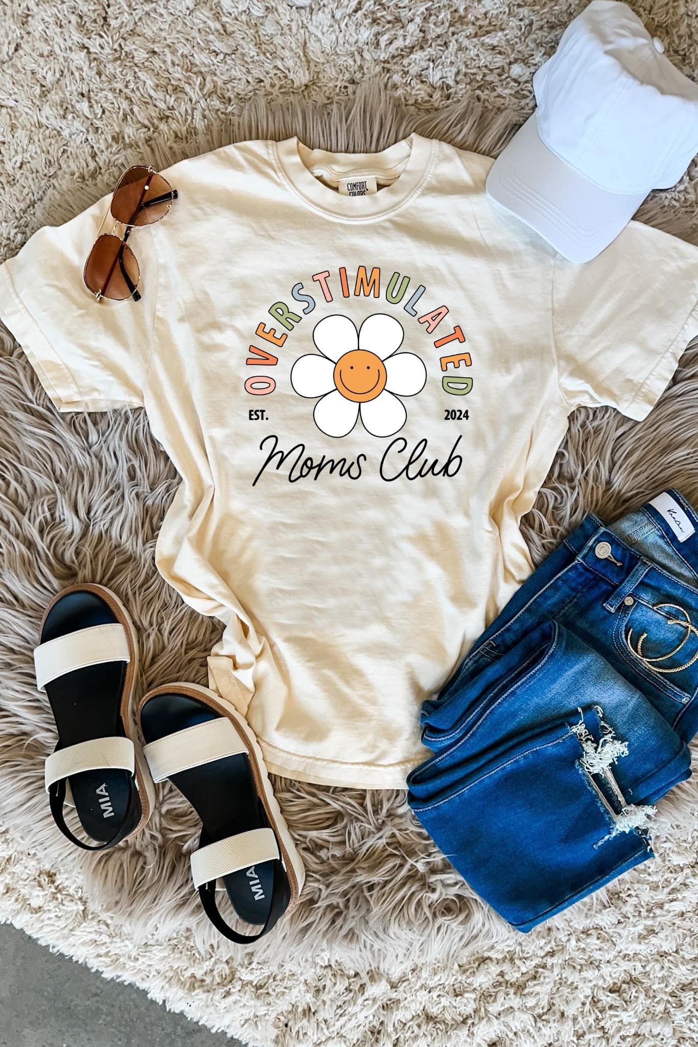 Over Stimulated Moms Club Ivory Tee