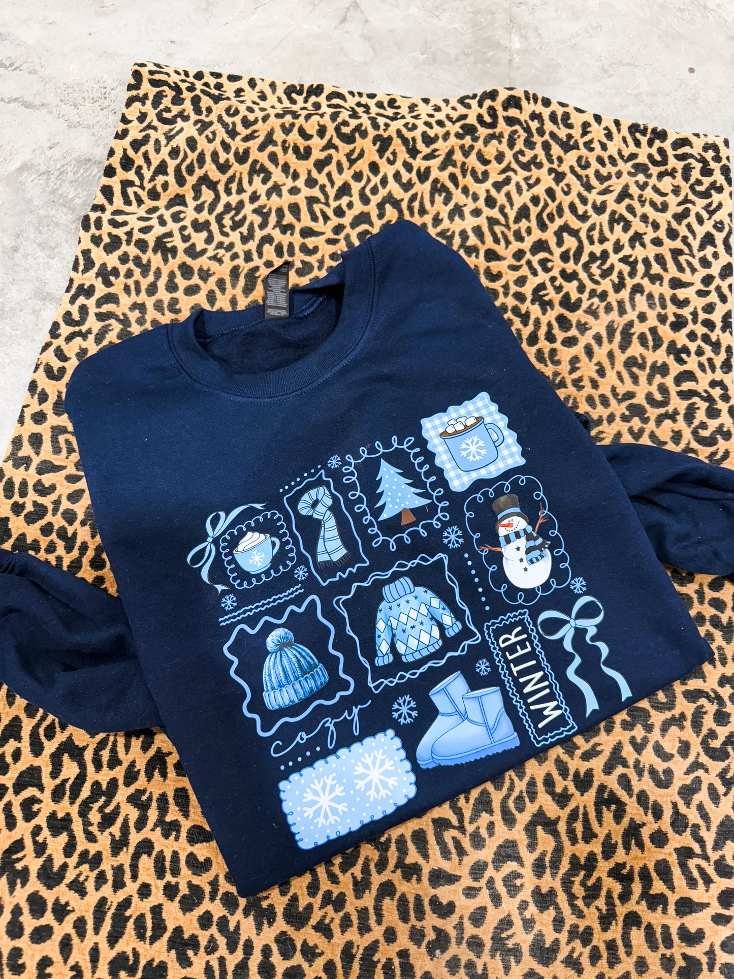 Winter Collage Navy Sweatshirt