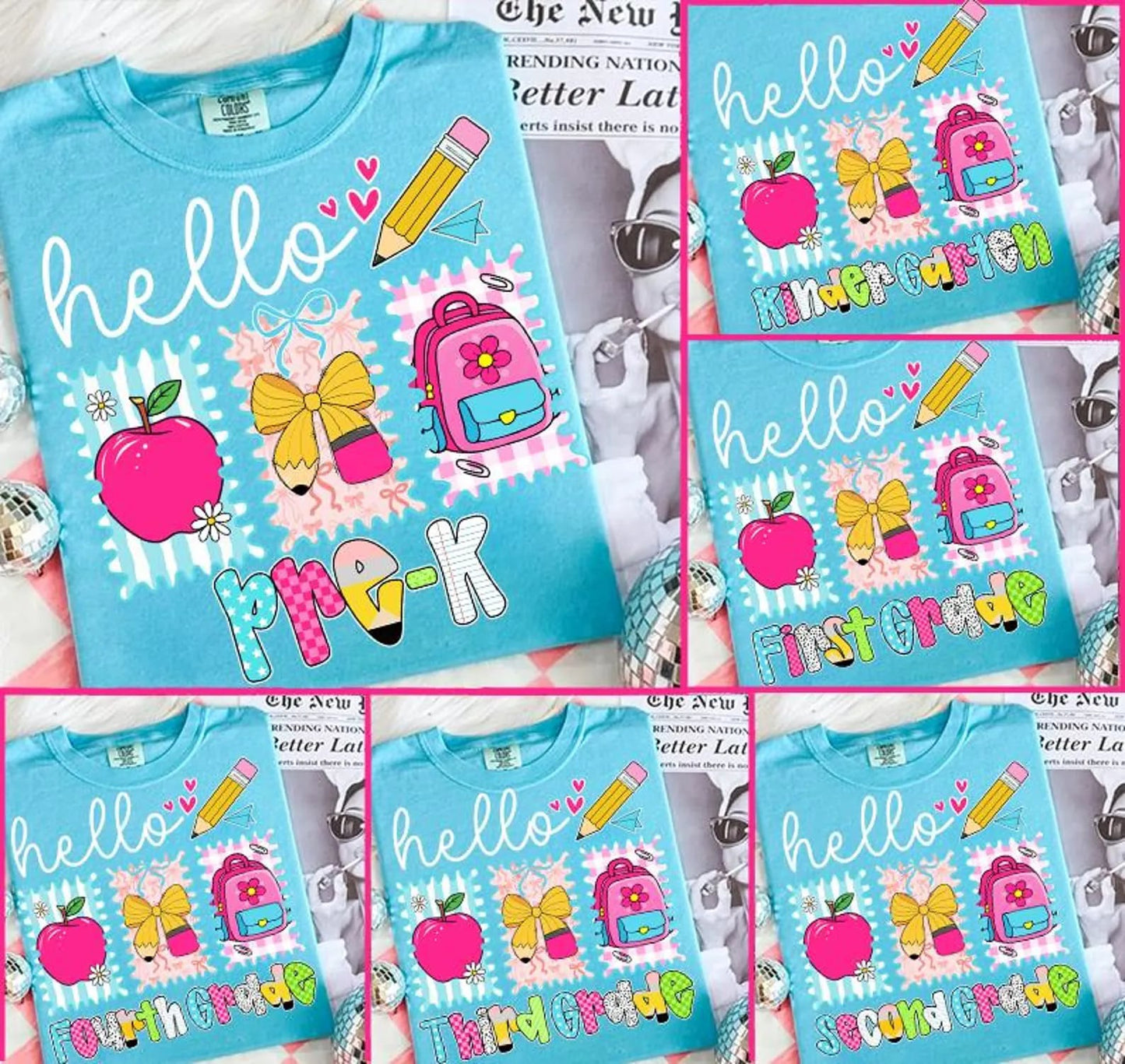 **BACK TO SCHOOL** Hello Grade Lagoon Tee