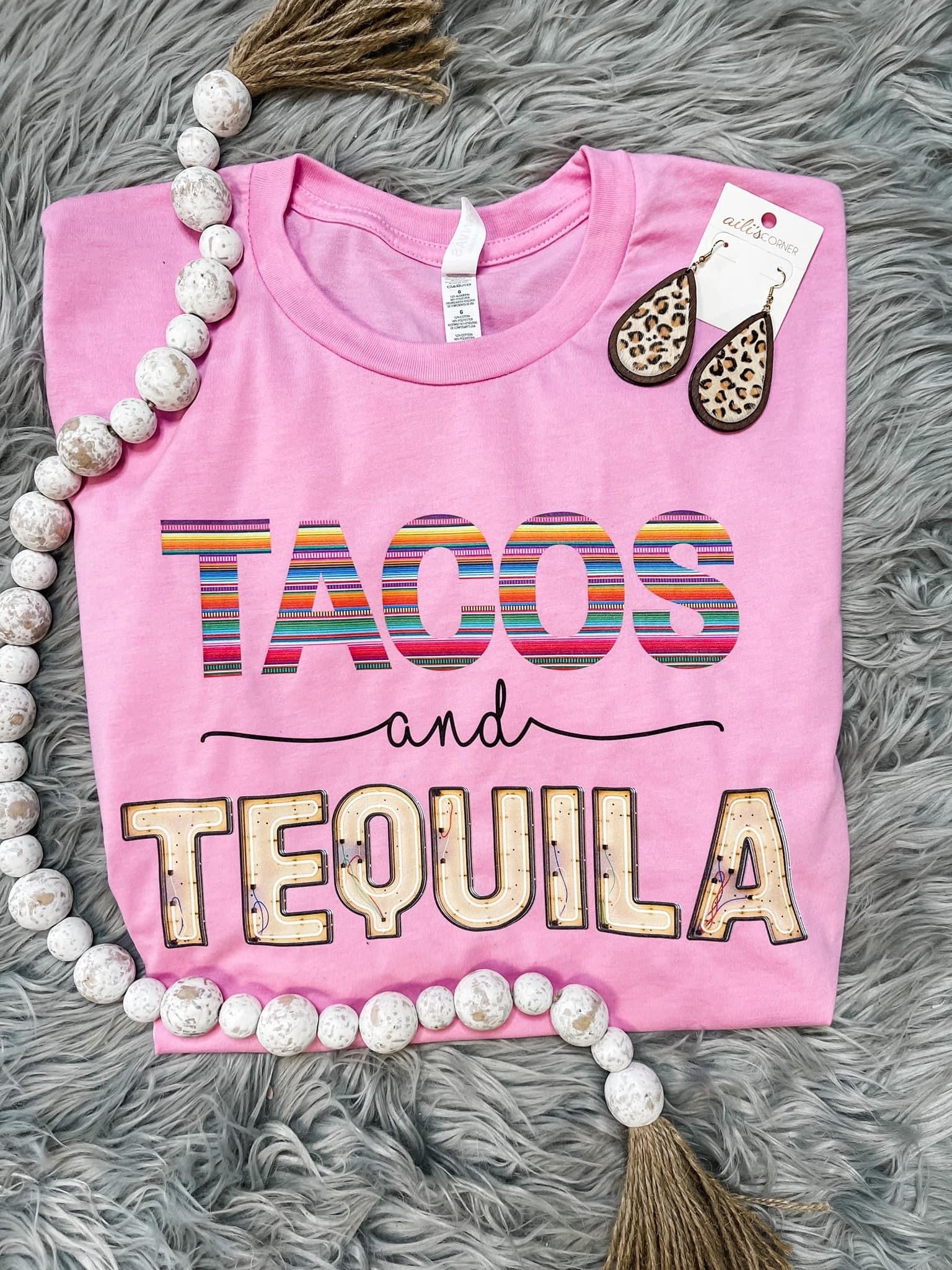 Tacos & Tequila Pink Tee