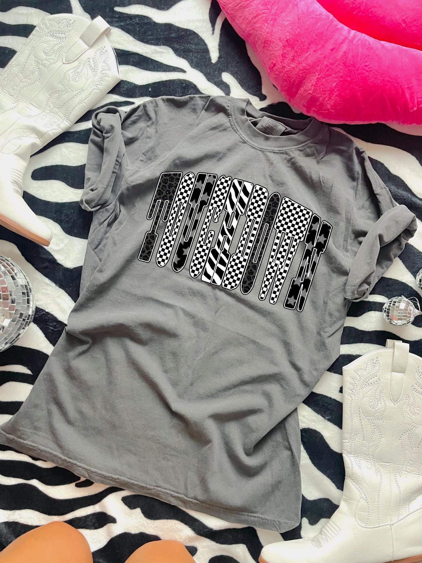 Touchdown Checkered & Leopard Pepper Tee
