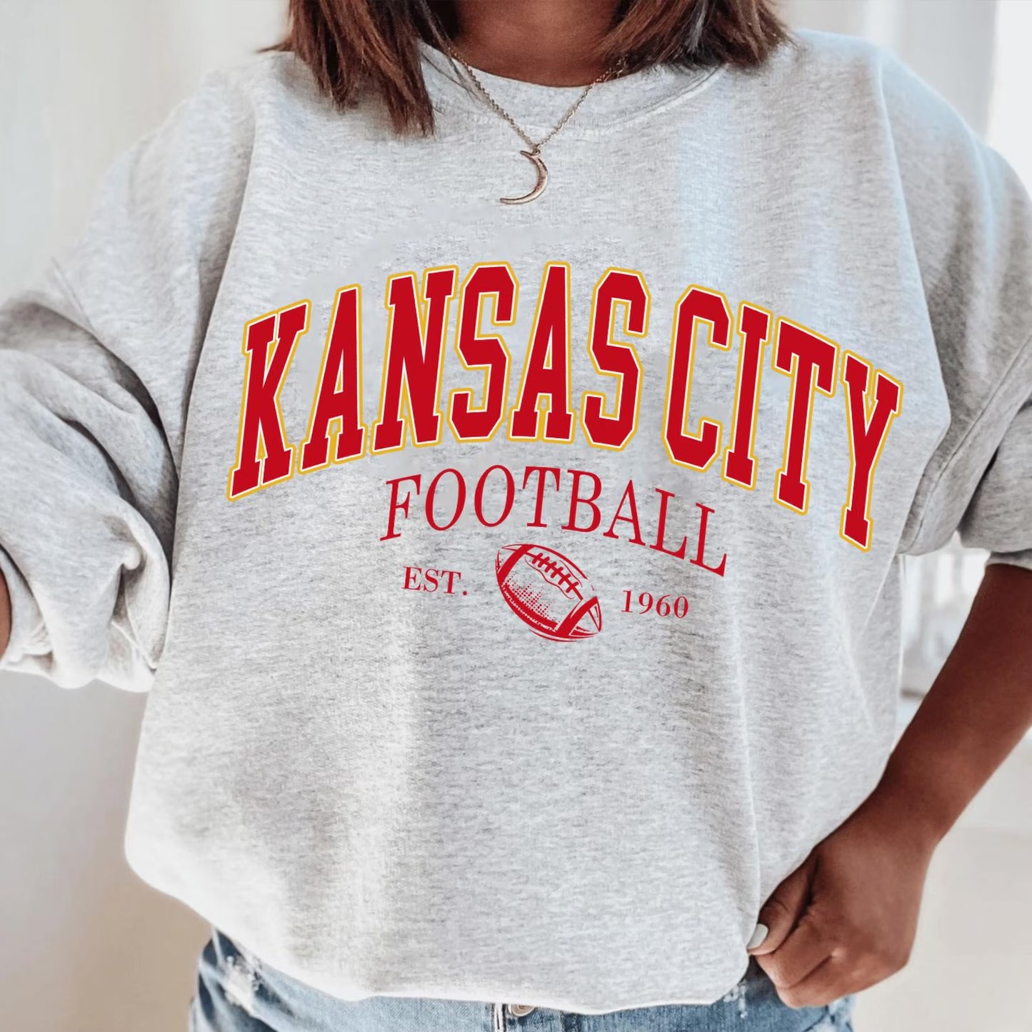 **HALFTIME DEAL** Arched Kansas City Football Ash Sweatshirt