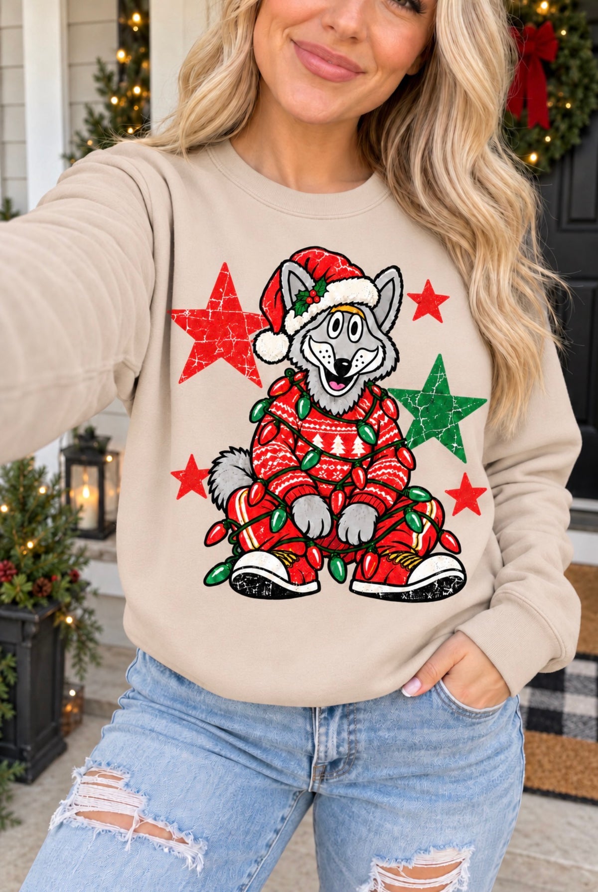 **HALFTIME DEAL** Merry & Bright in the Kingdom Sand Sweatshirt **FINAL SALE**