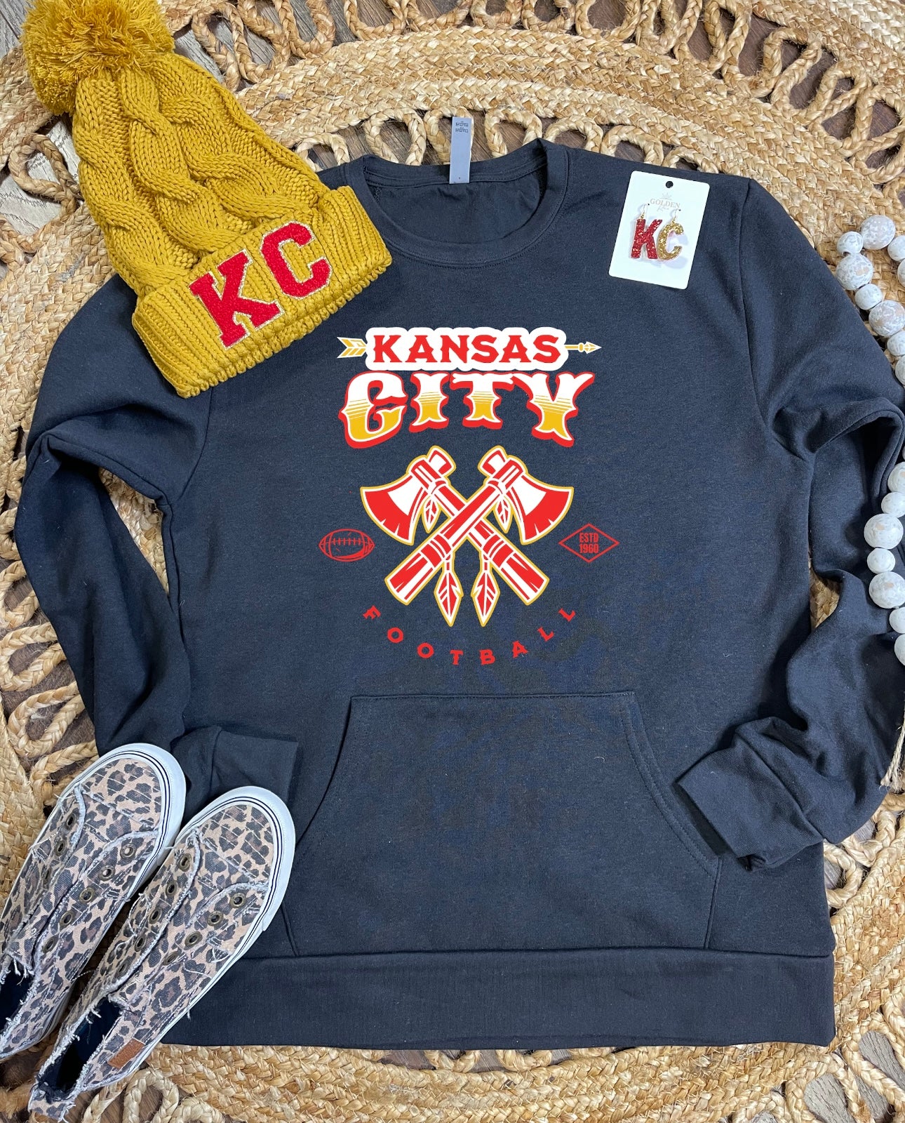 Kansas City Chop Black Pocket Sweatshirt