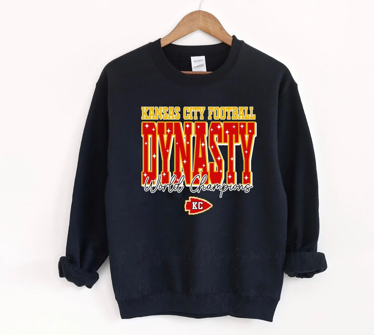 Kansas City Football Dynasty World Champions Black Sweatshirt