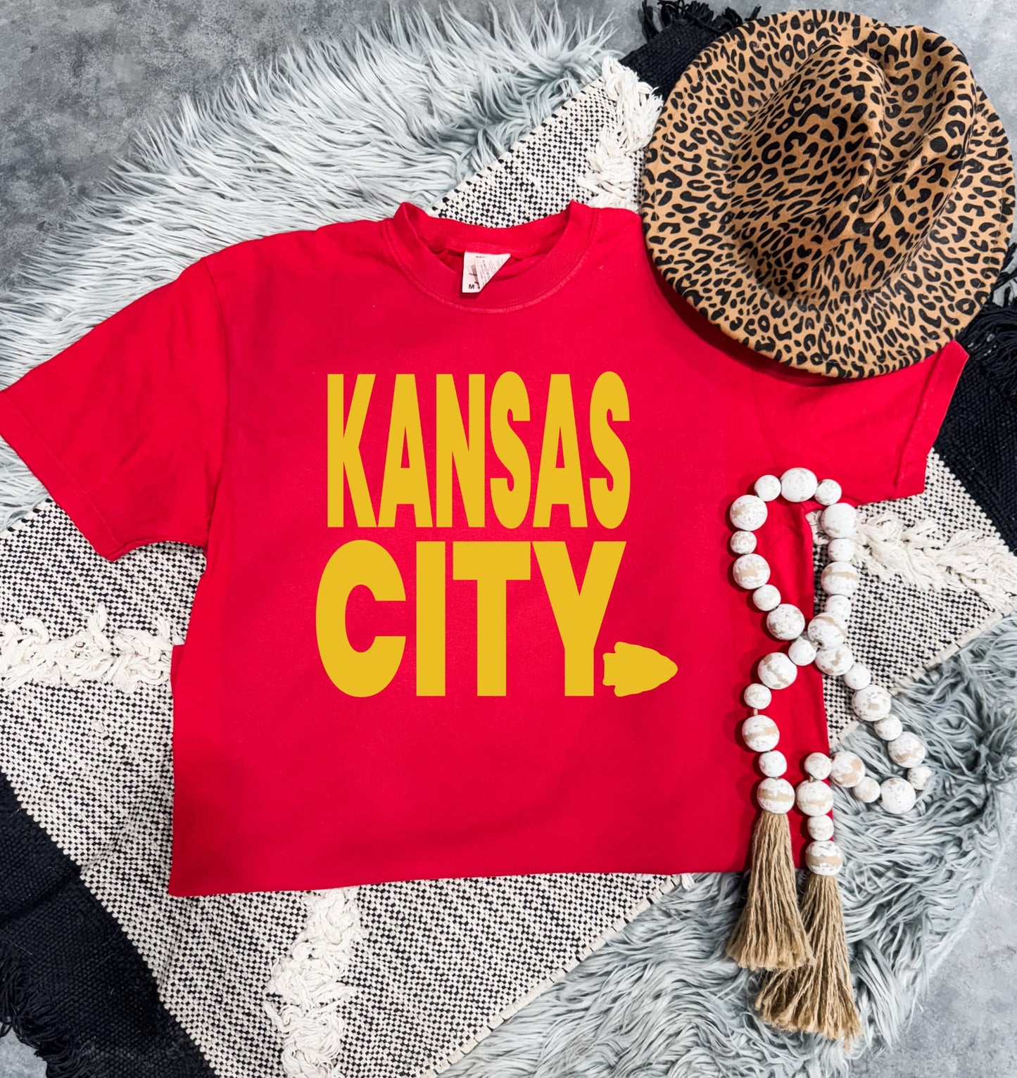 Gold Kansas City Arrowhead Red Tee