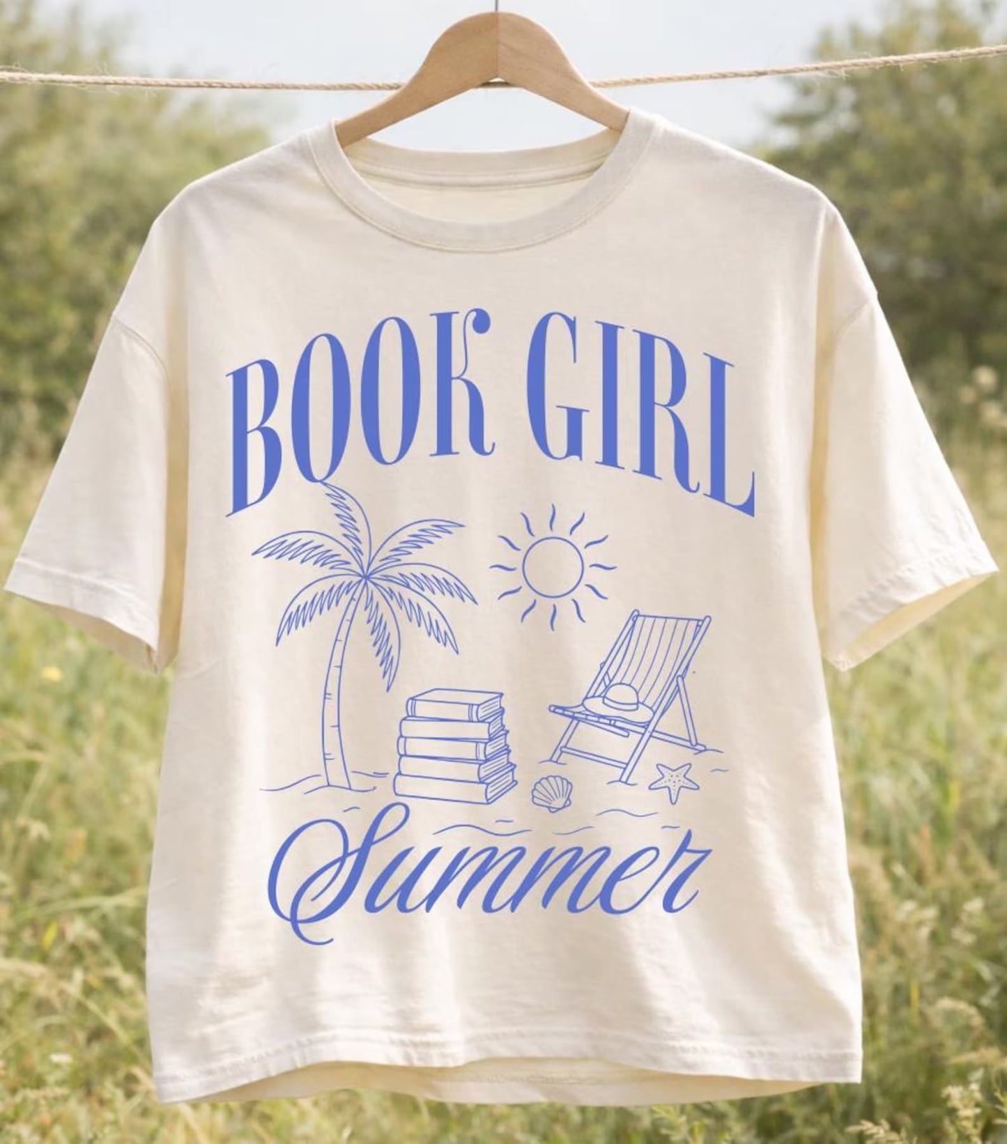 Book Girl Summer Ivory Tee