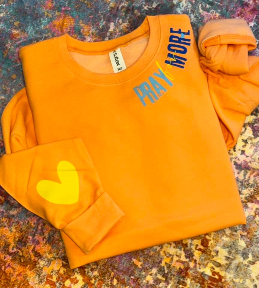 Neckline Pray For More Cantaloupe Sweatshirt