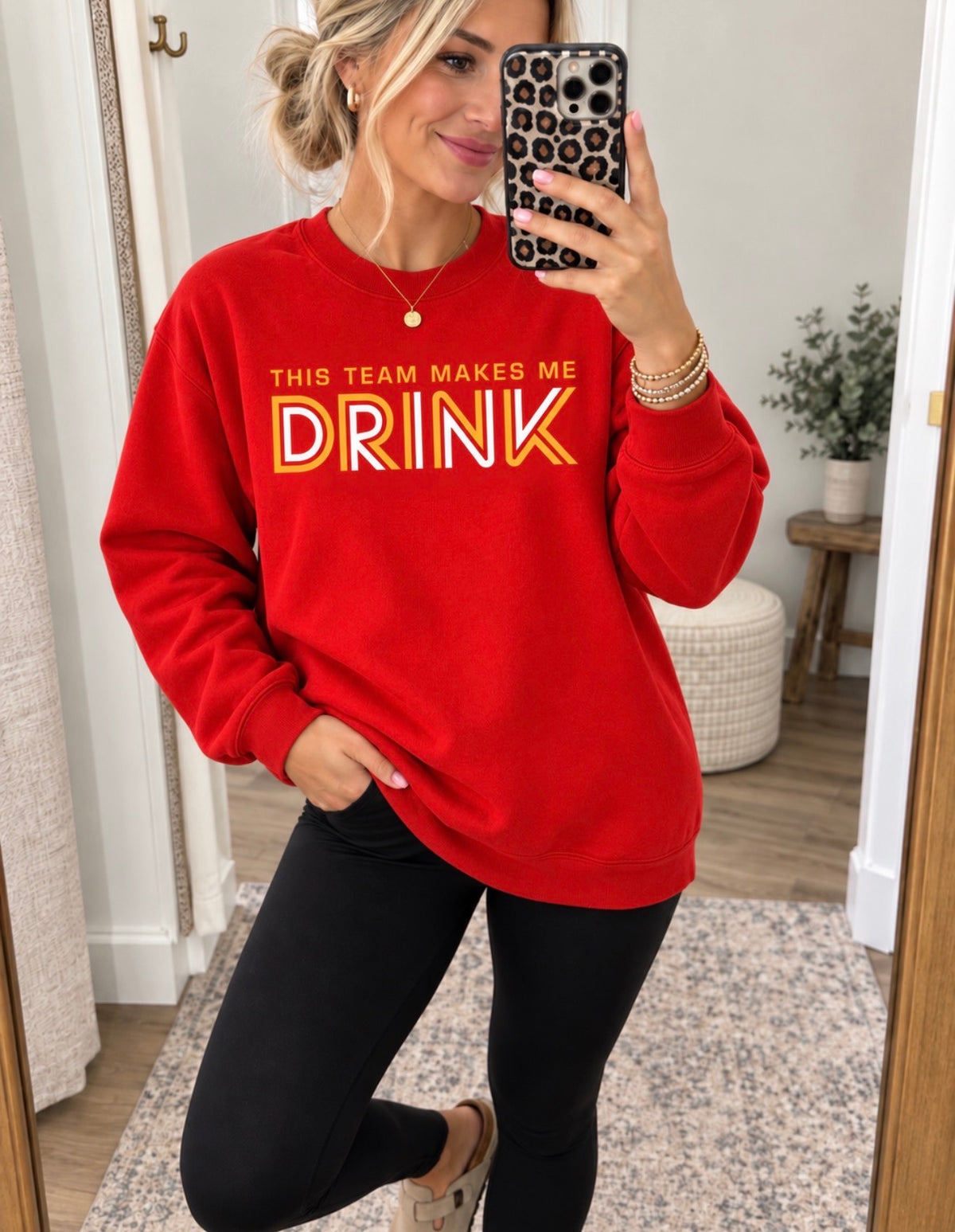 **HALFTIME DEAL** This Team Makes Me Drink Red Sweatshirt