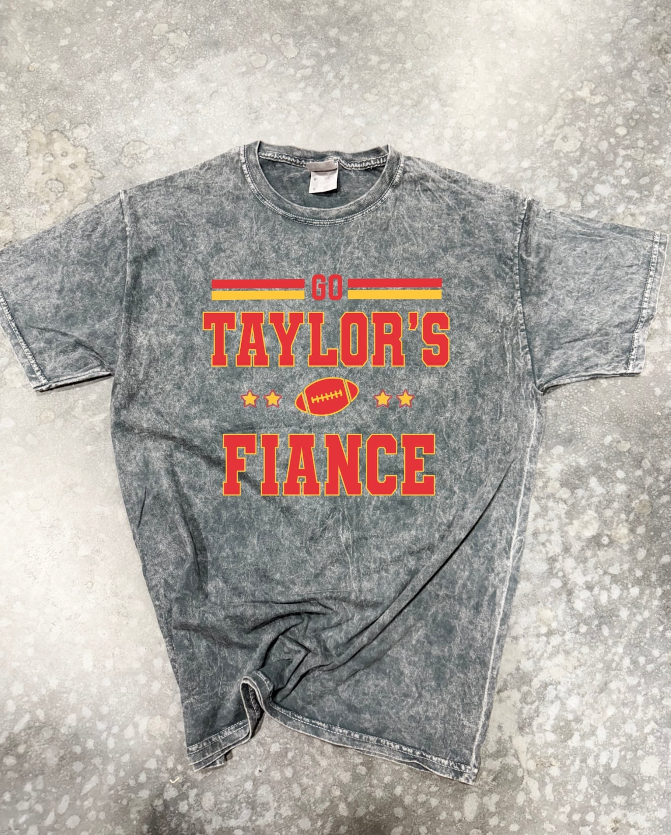 Red & Gold Go Taylor’s Fiance Grey Mineral Wash Tee