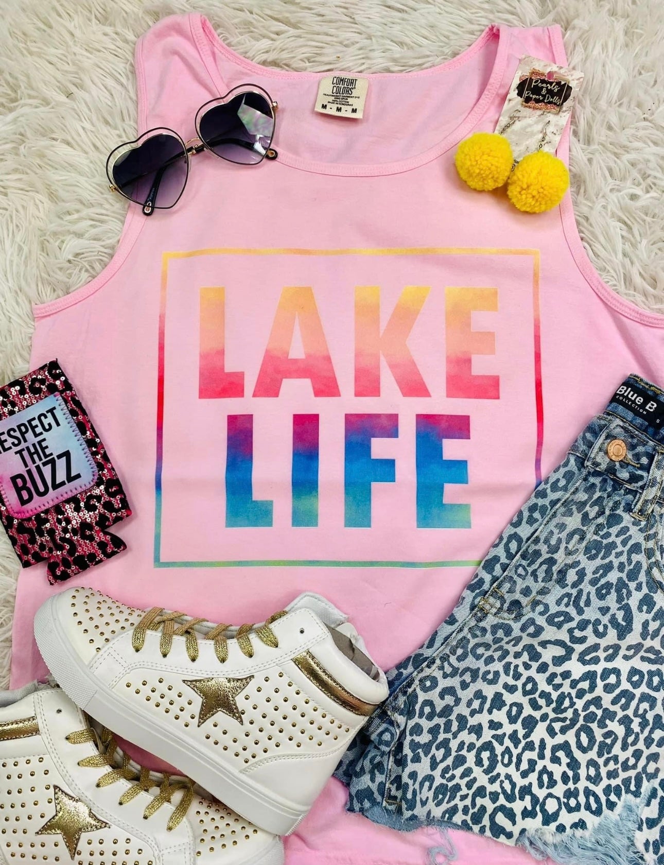 Lake Life Square Light Pink Option