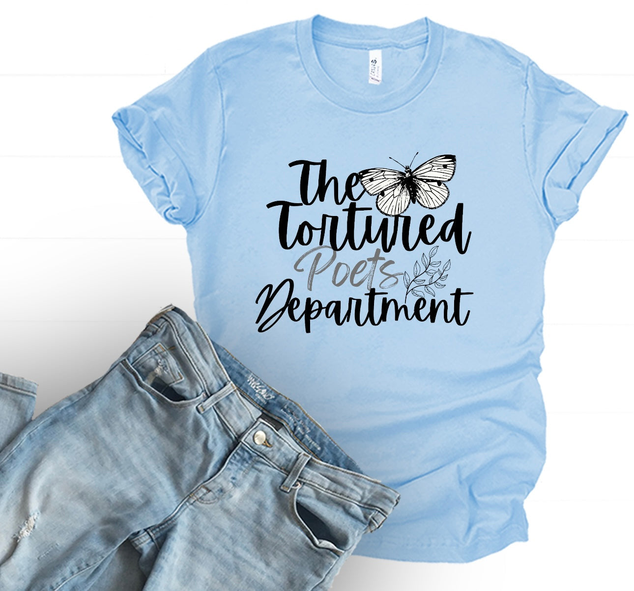 Butterfly Poets Department Blue Tee
