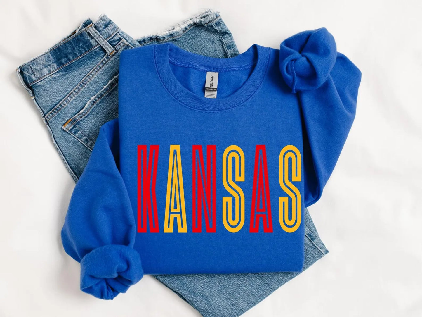Red & Yellow Blocked Kansas Sports Grey Options