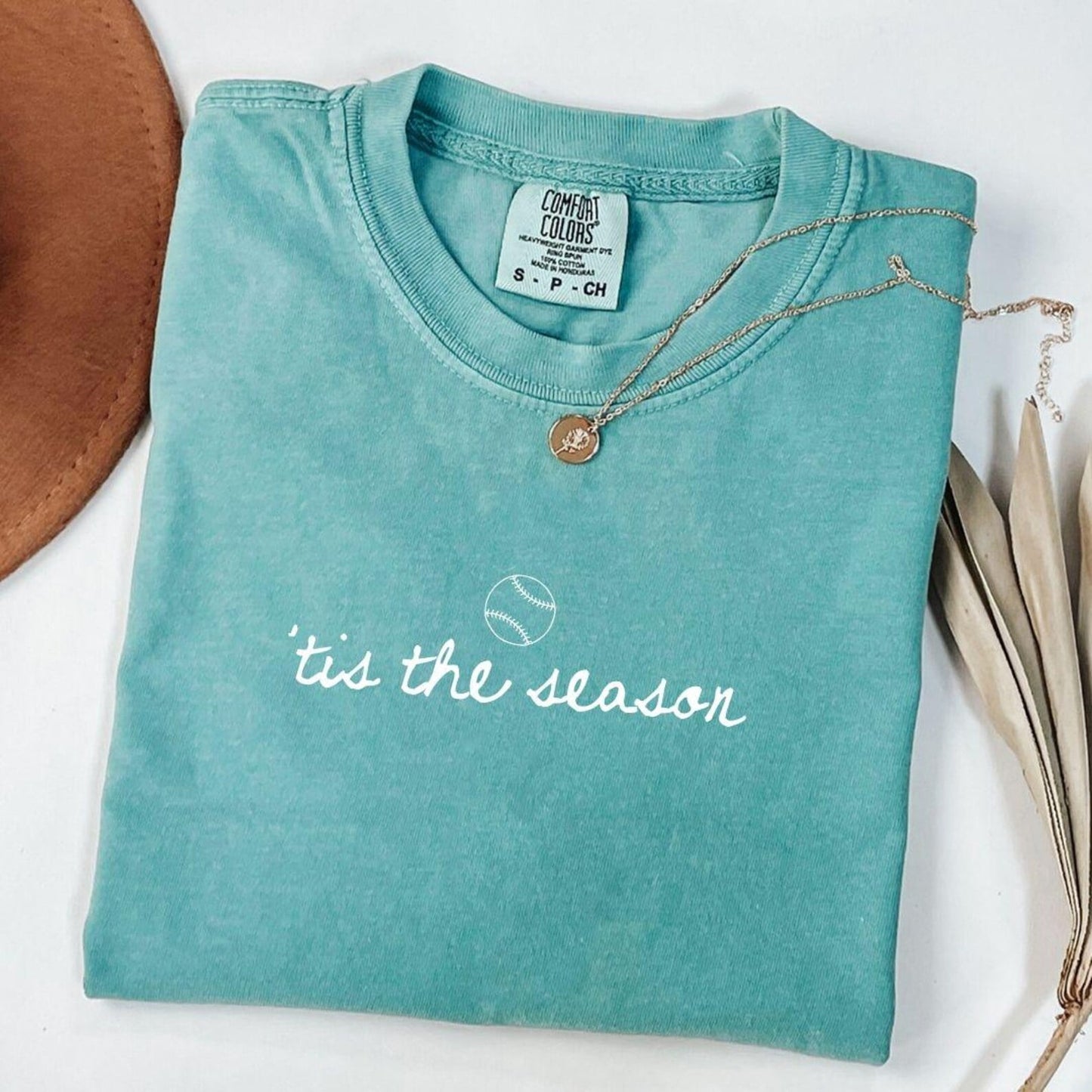 Tis The Season Baseball Seafoam Tee