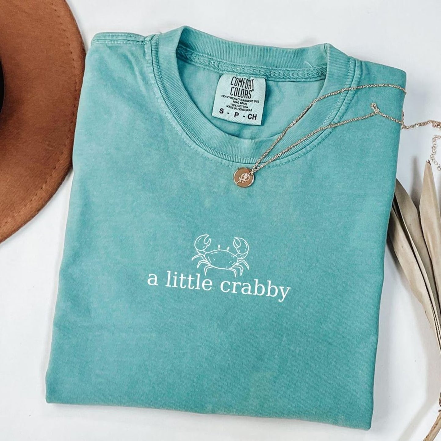 Small A Little Crabby Seafoam Tee