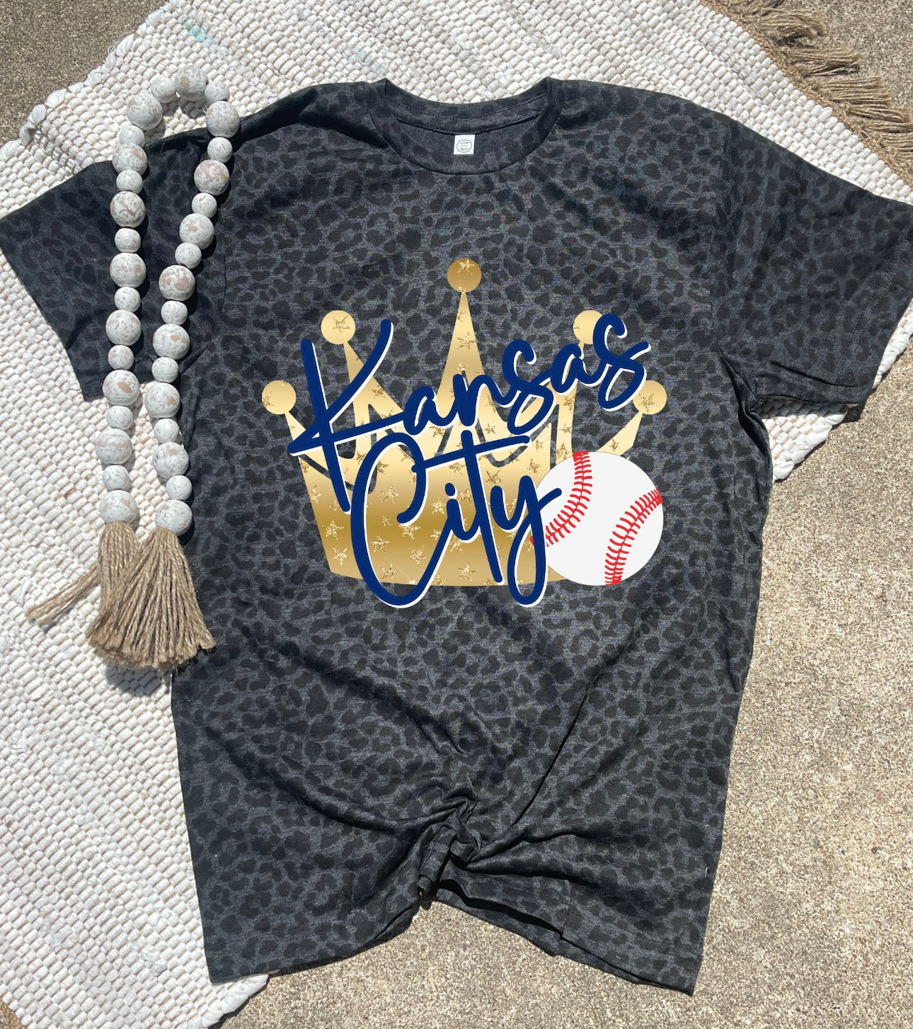 Gold Crown Kansas City Black Leopard Tee