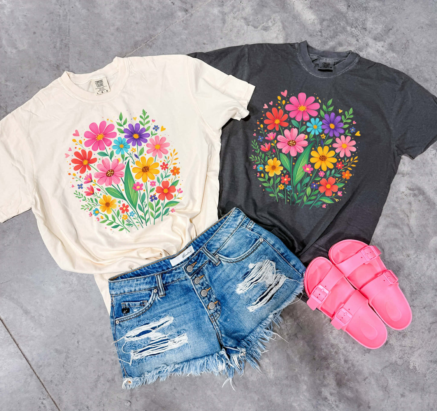 Preppy Flowers Tee Options