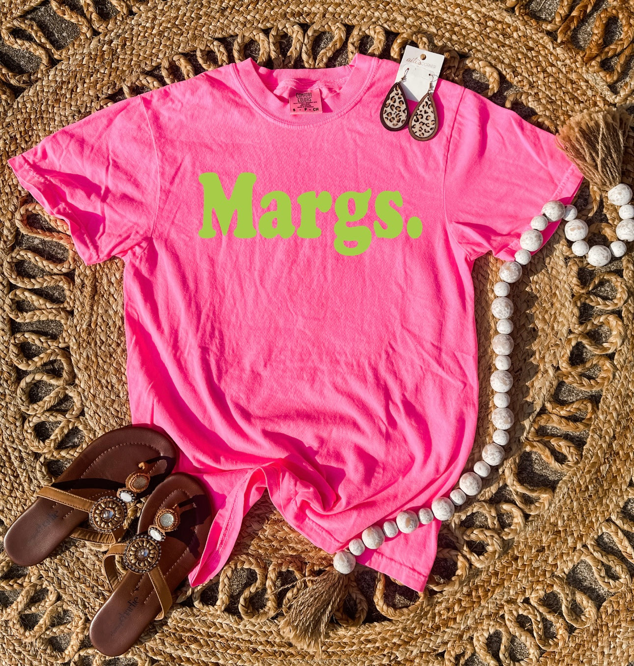Green Margs Neon Pink Tee