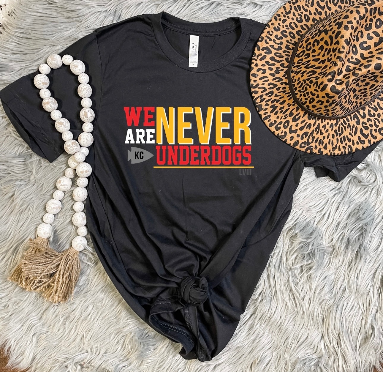 Red & Gold We Are Never The Underdogs Black Tee