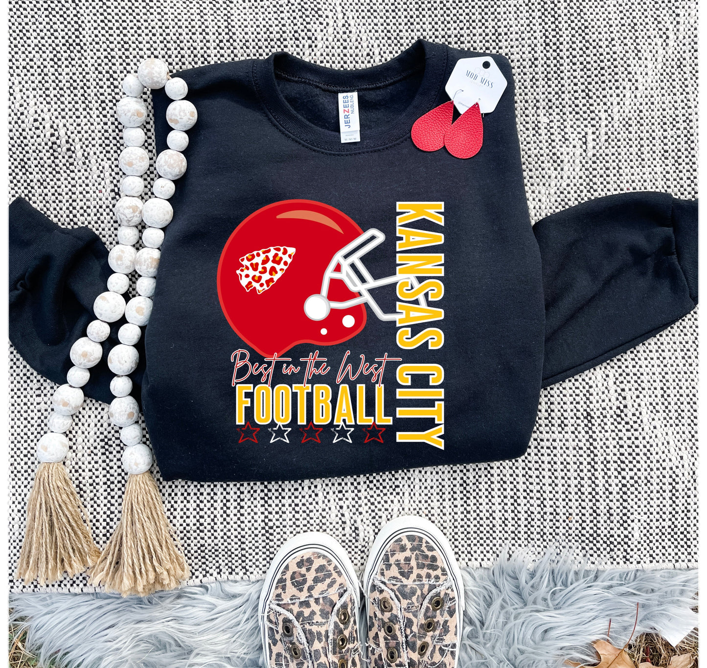 Kansas City Best In The West Red Helmet Black Sweatshirt