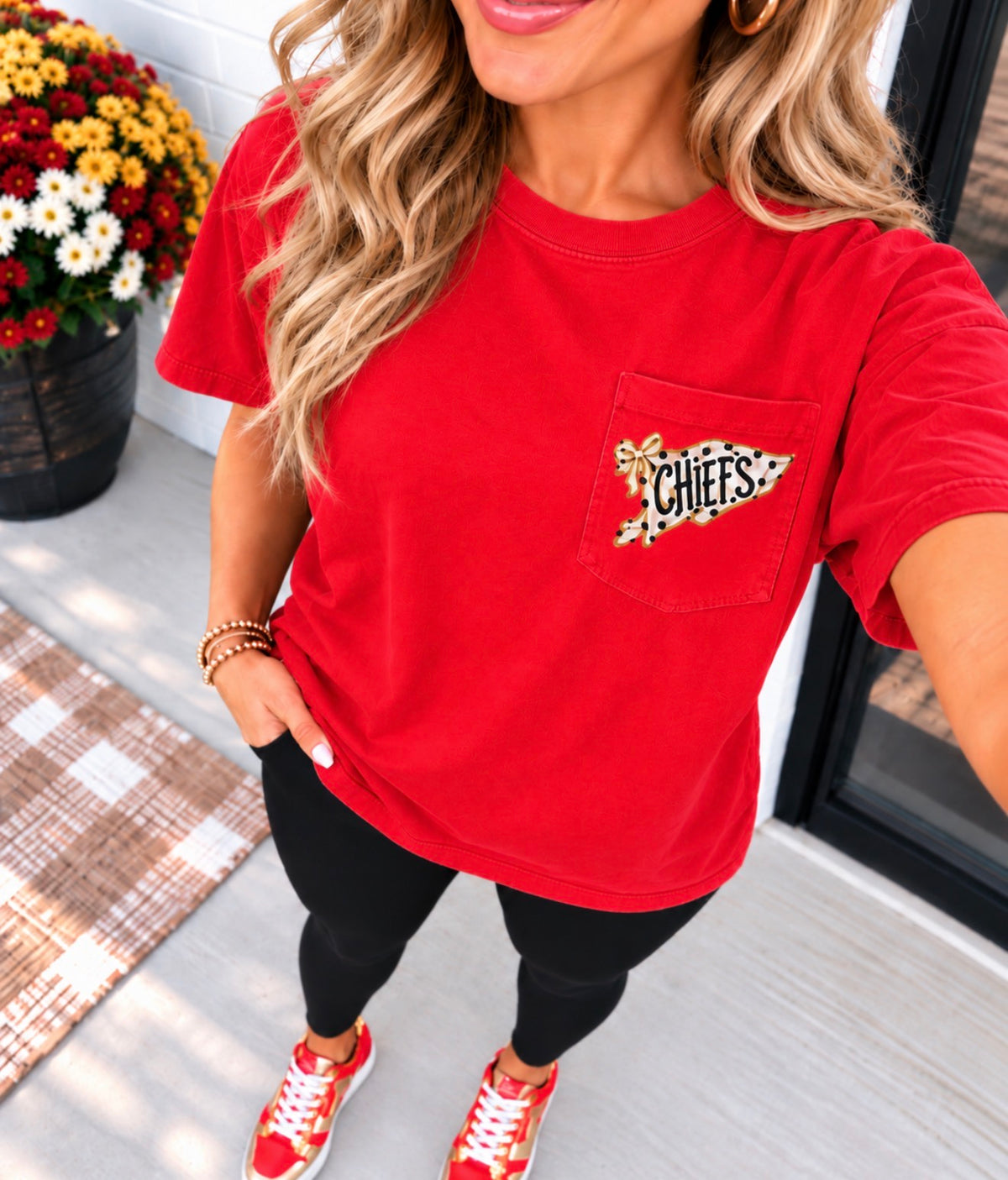 Flag Pocket Red Pocket Tee