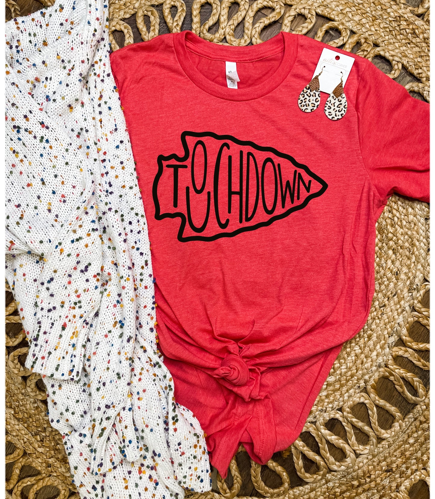 Touchdown Heather Red Tee