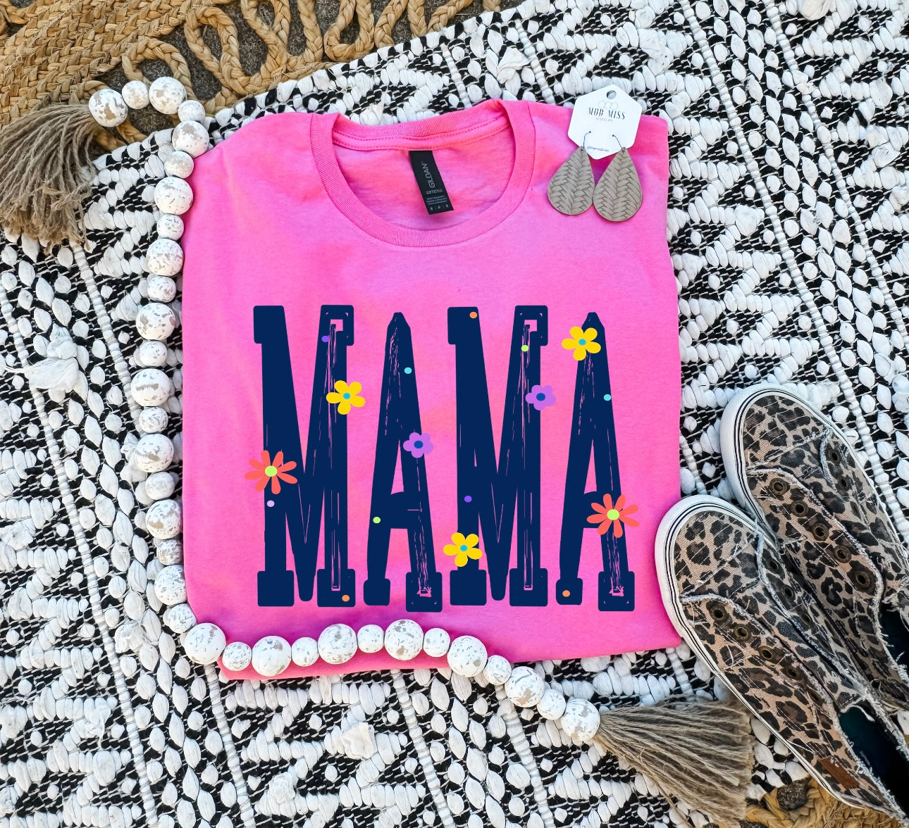 Tall Mama Heather Hot Pink Tee