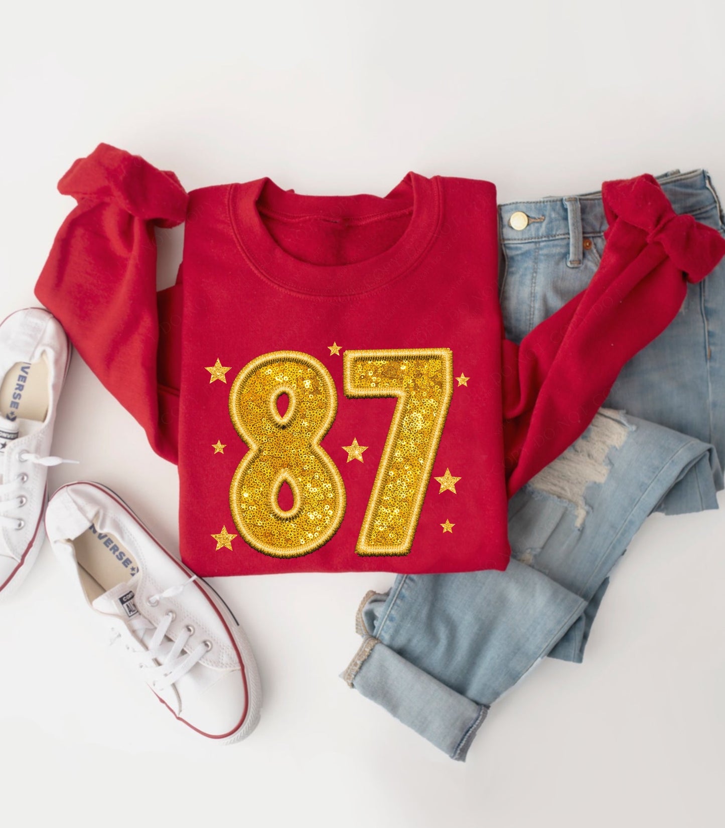 Gold 87 Stars Red Sweatshirt