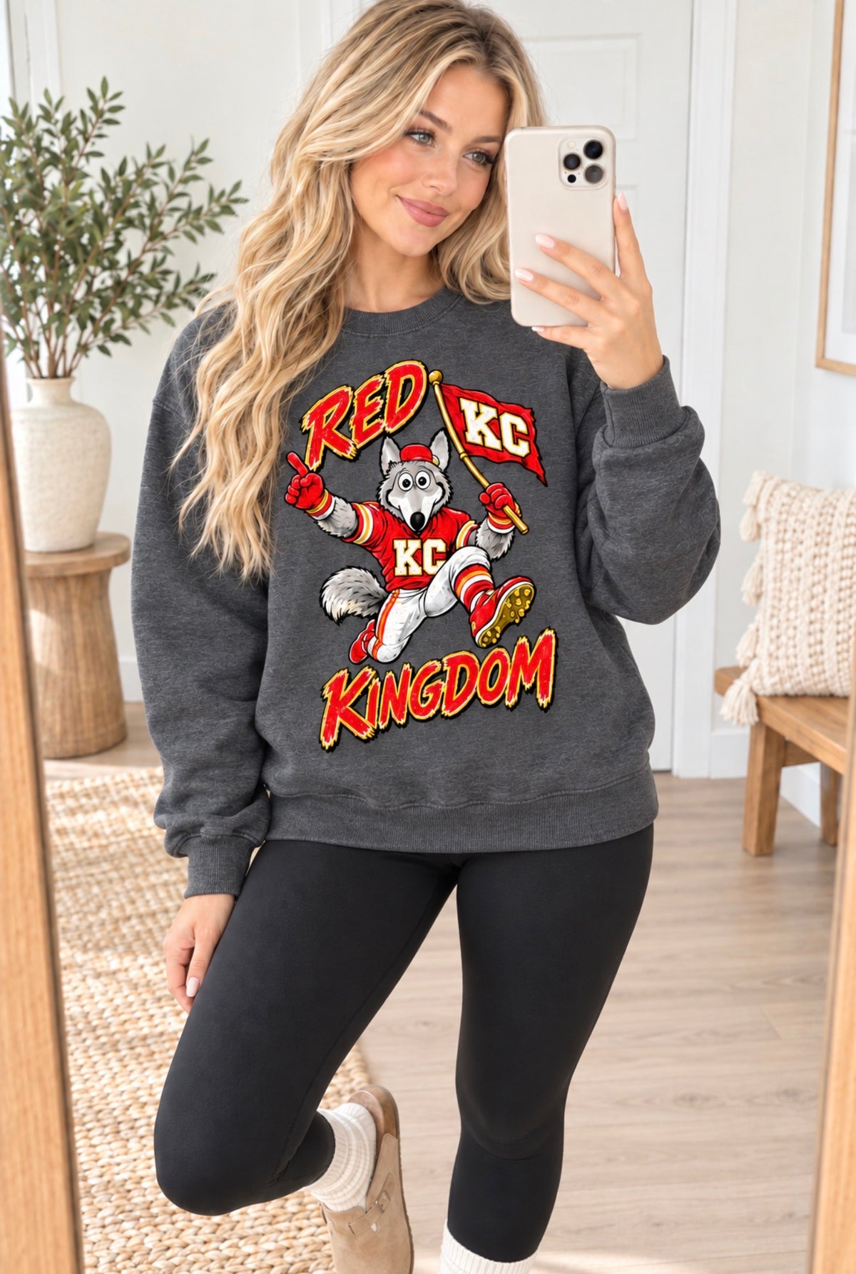 **HALFTIME DEAL** Red Kingdom Running Flag Dark Heather Sweatshirt