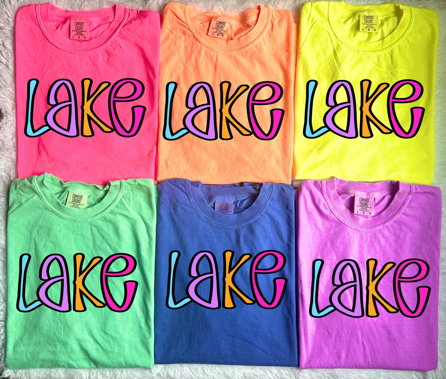 Colorful Lake Neon Tee Colors