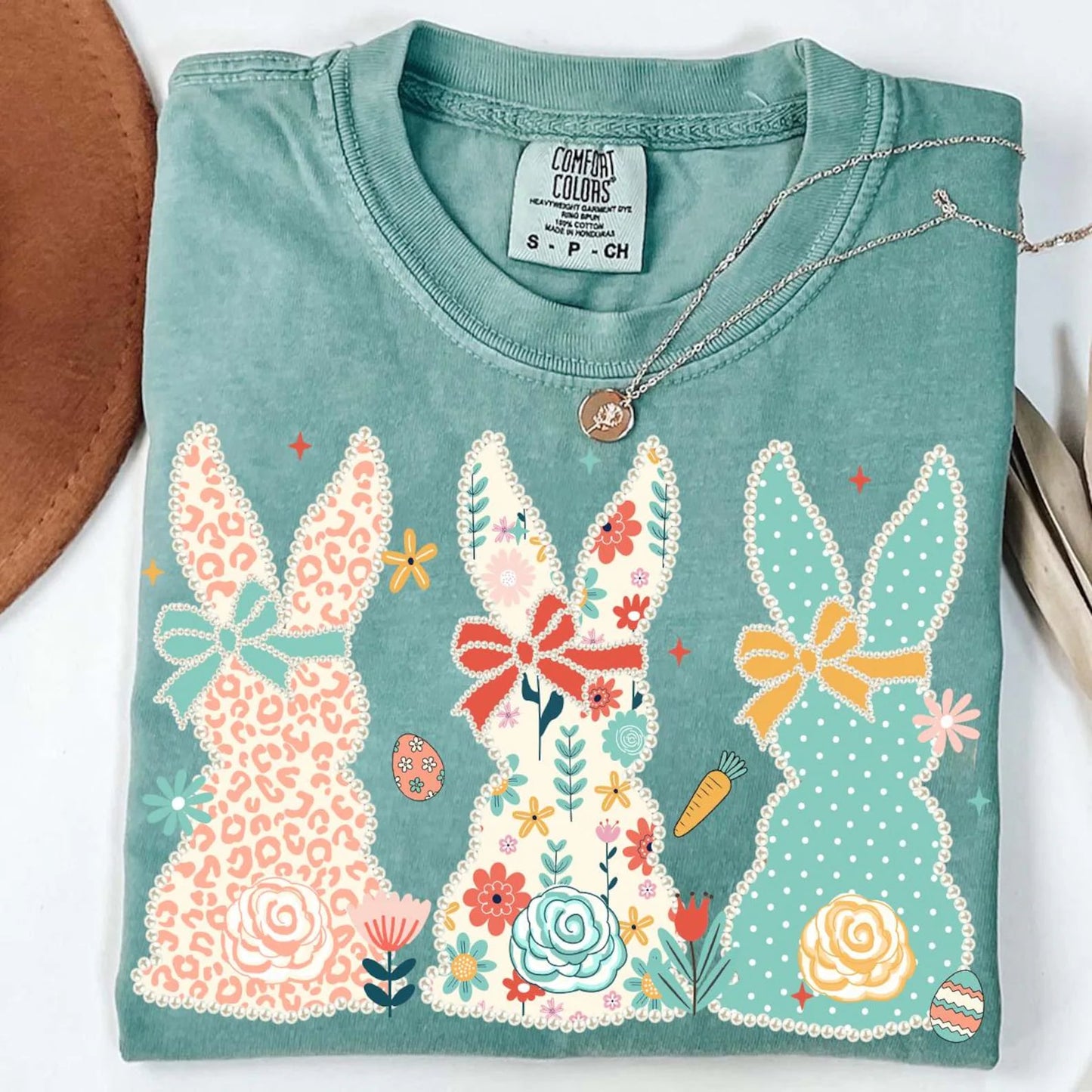 Pattern Bunnies Seafoam Tee