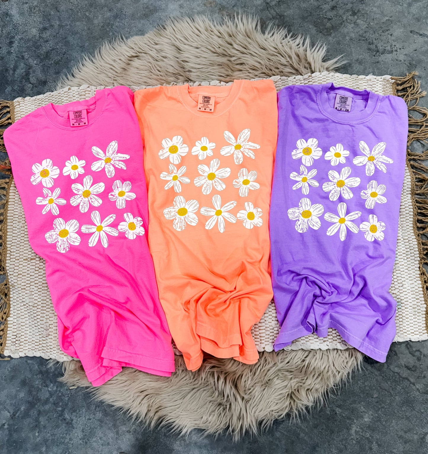 White Multi Daisy Collage Tee Option