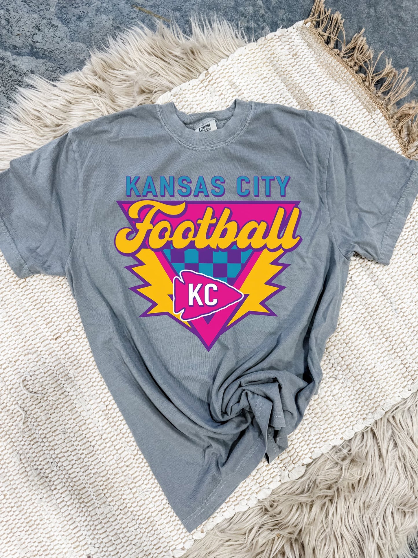 90’s Kansas City Football Retro Grey Tee