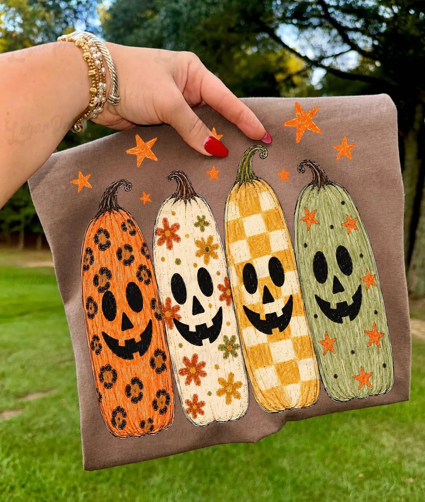 Smiley Pumpkins Espresso Tee
