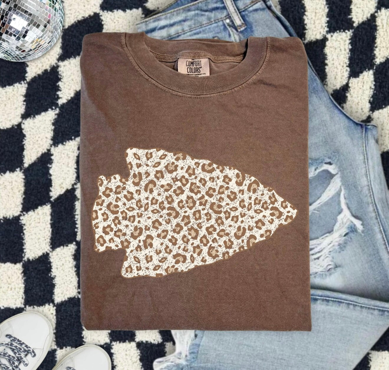 **HALFTIME DEAL** Light Brown Distessed Arrowhead Espresso Tee