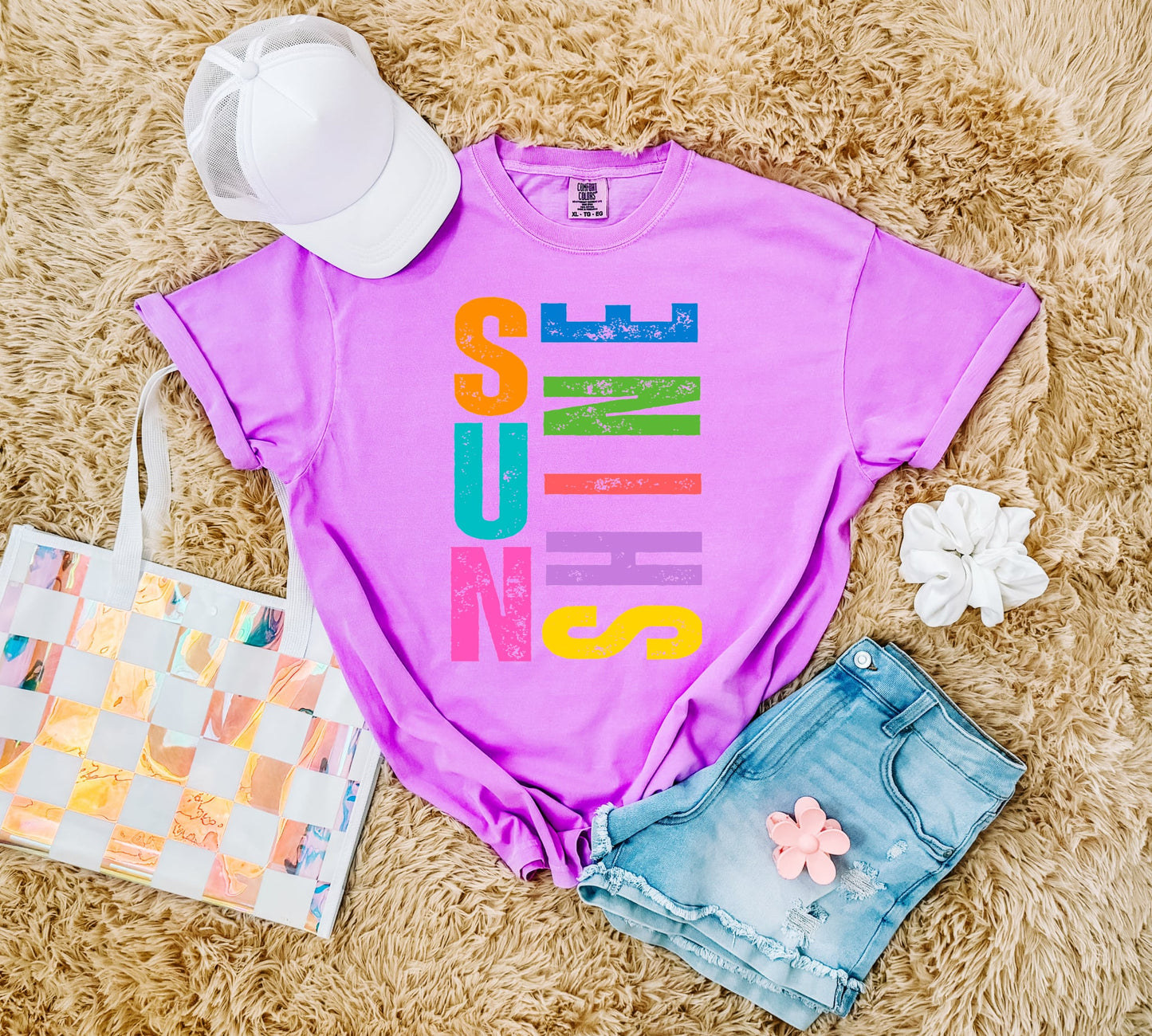 Vertical Sunshine Neon Violet Tee
