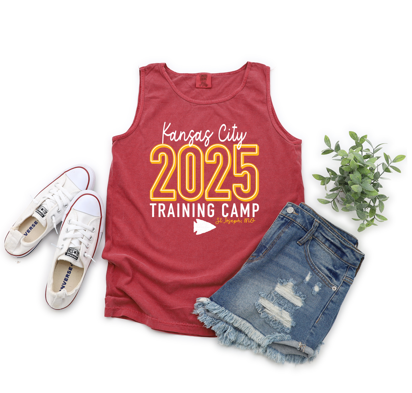 Kansas City Script 2025 Training Camp Crimson Tank Top