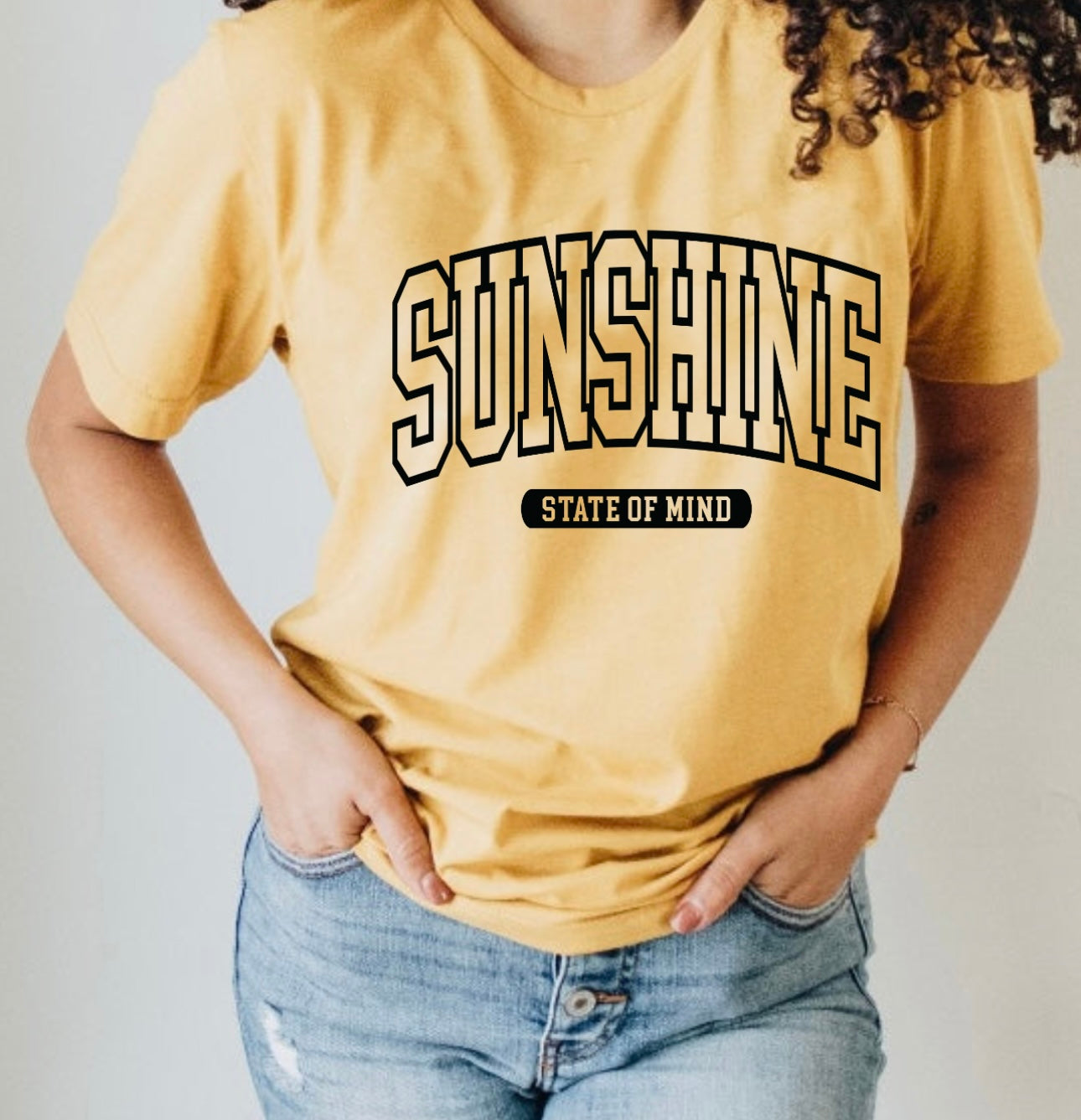 Black Sunshine State Of Mind Yellow Tee