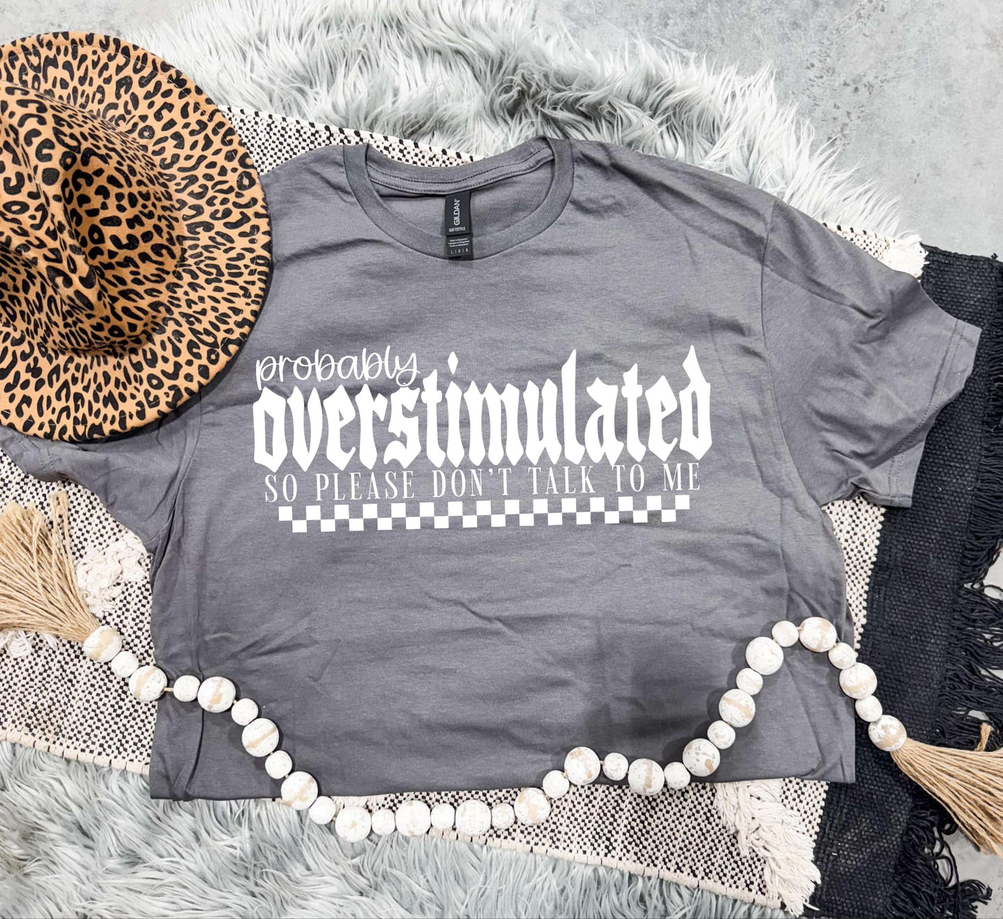 Probably Overstimulated Charcoal Tee