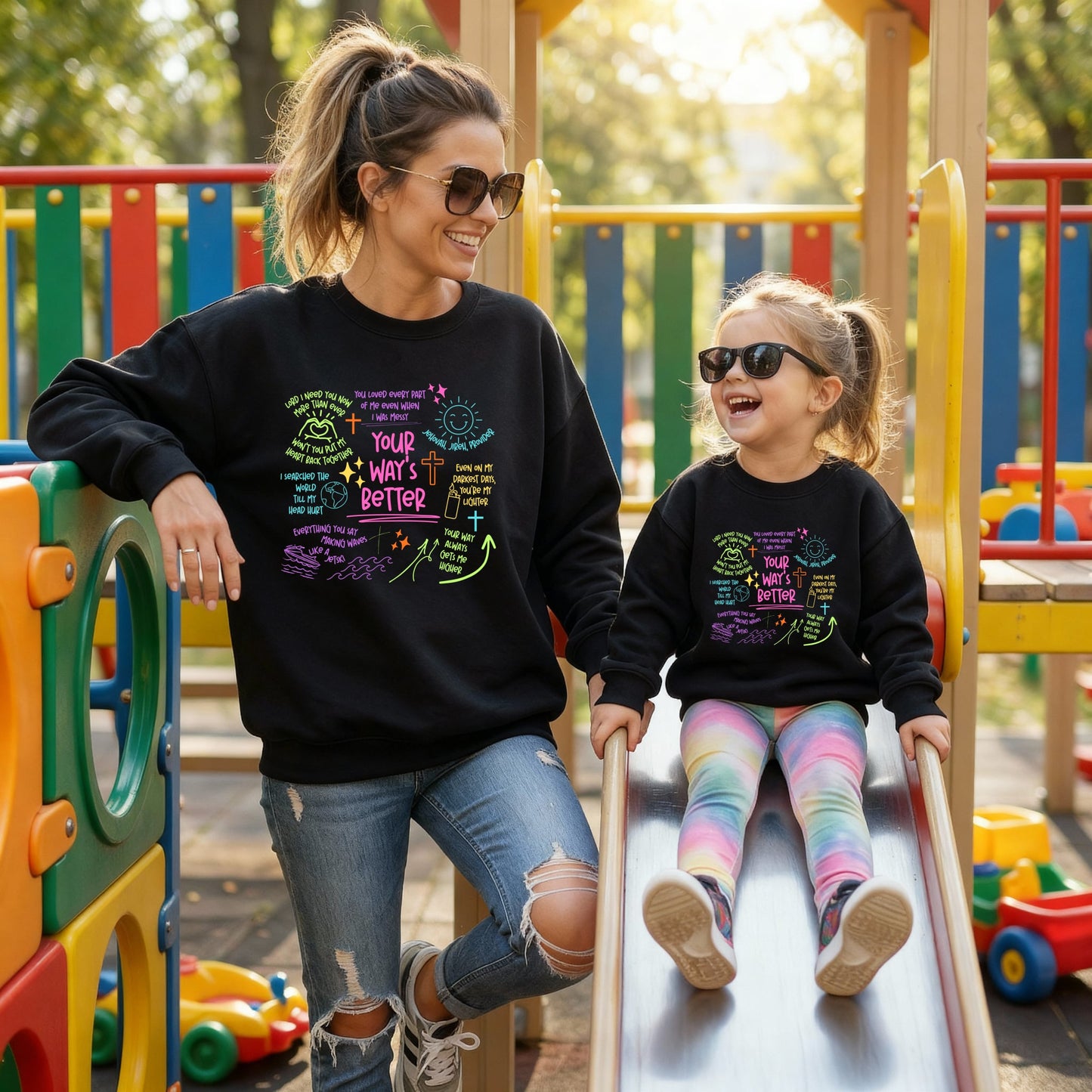 Colorful Your Ways Better Black Sweatshirt