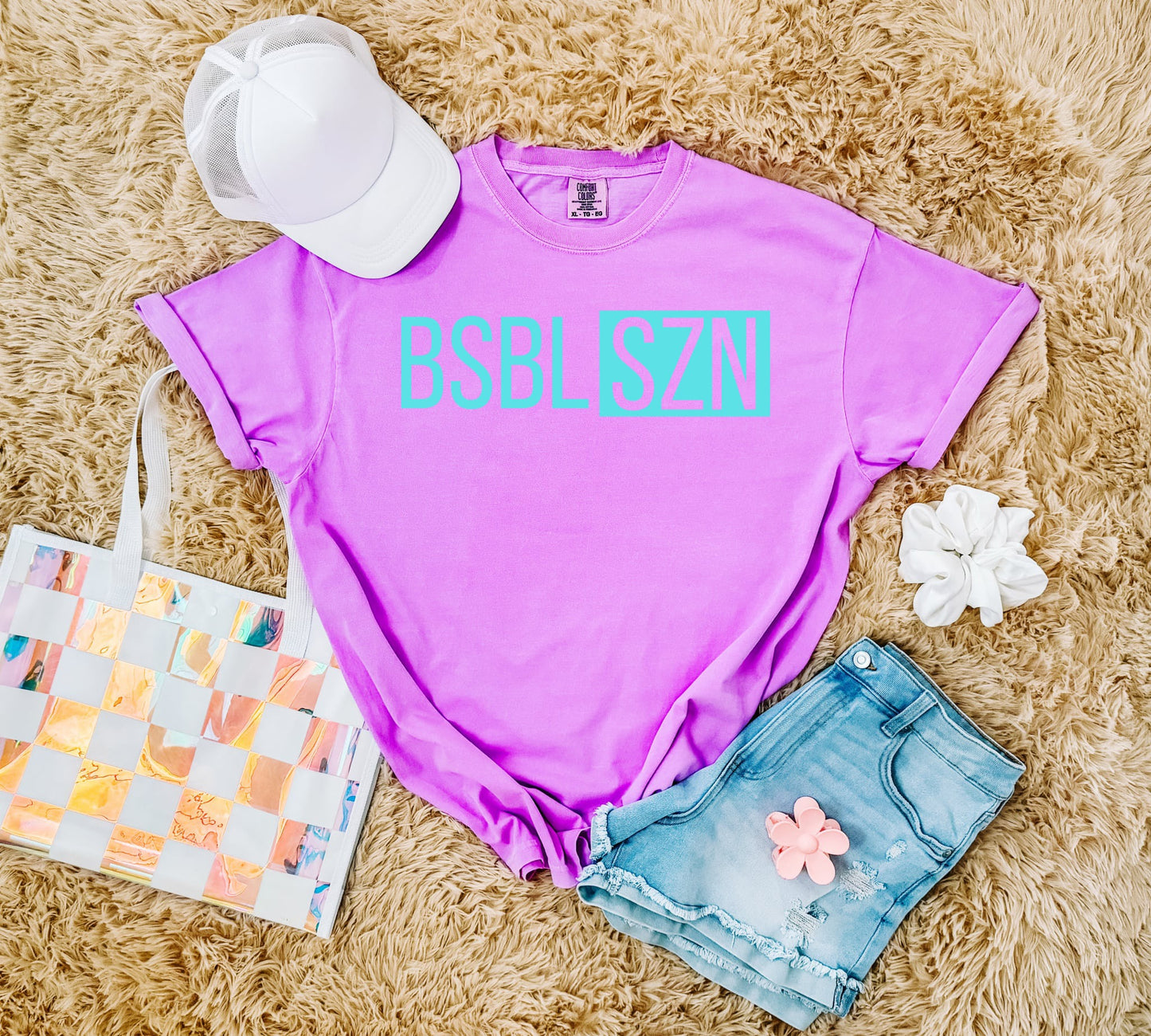 Blue BSBL SZN You Neon Violet Tee