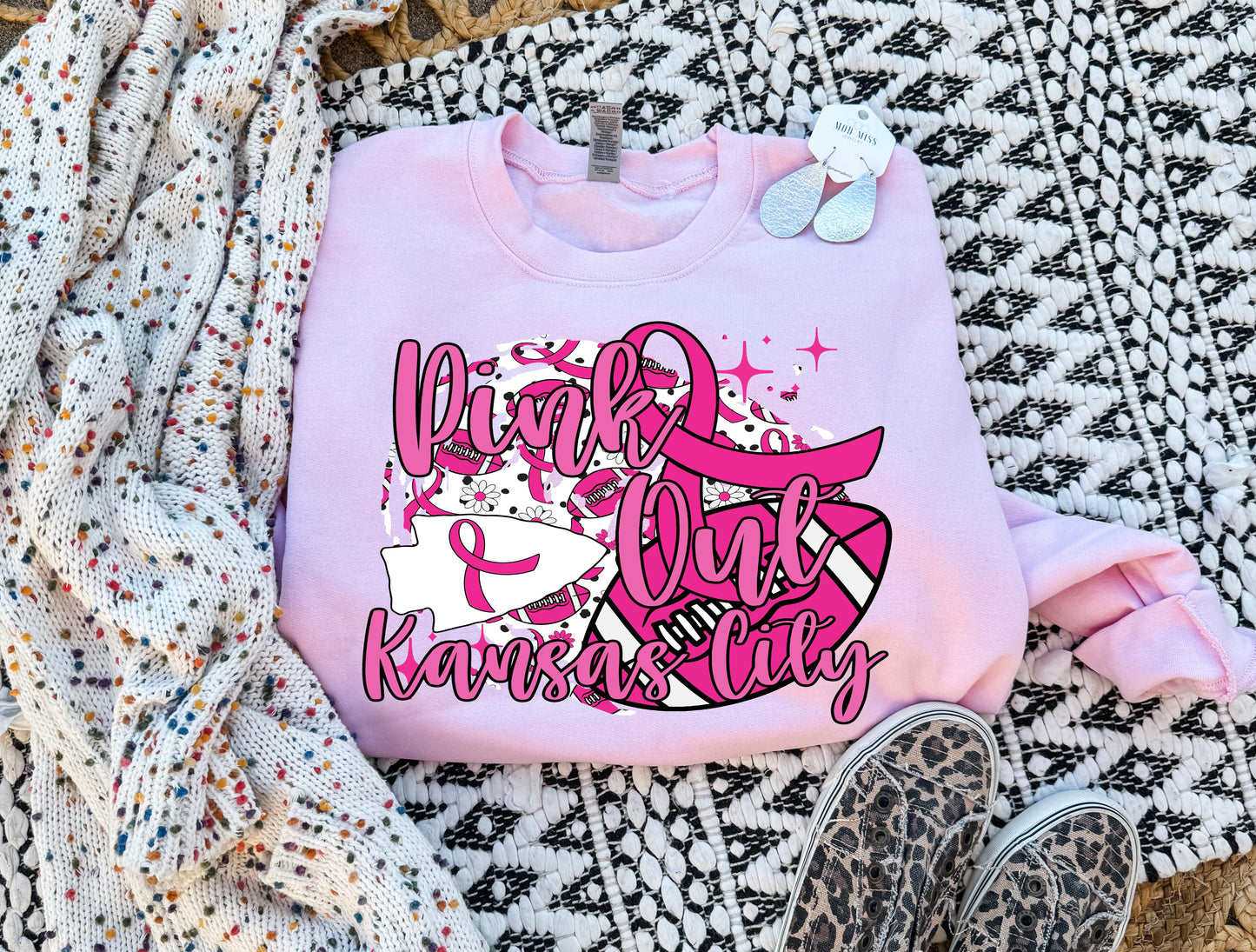 Pink Out Kansas City Ribbon Light Pink Sweatshirt
