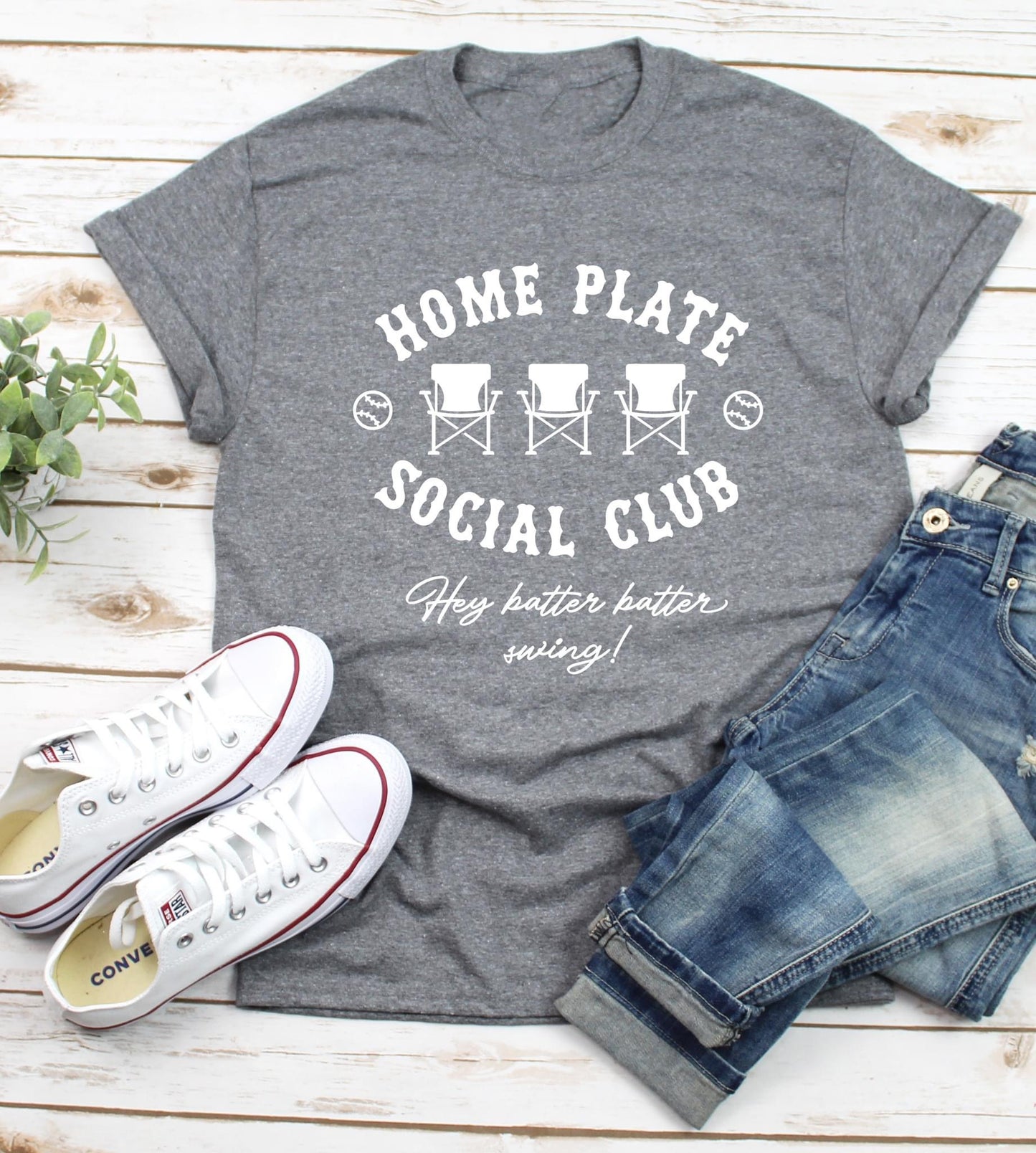 **DEAL PRICE** Home Plate Social Club Heather Grey Tee
