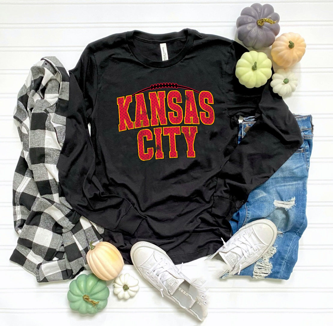Vintage Kansas City Black Long Sleeve Tee