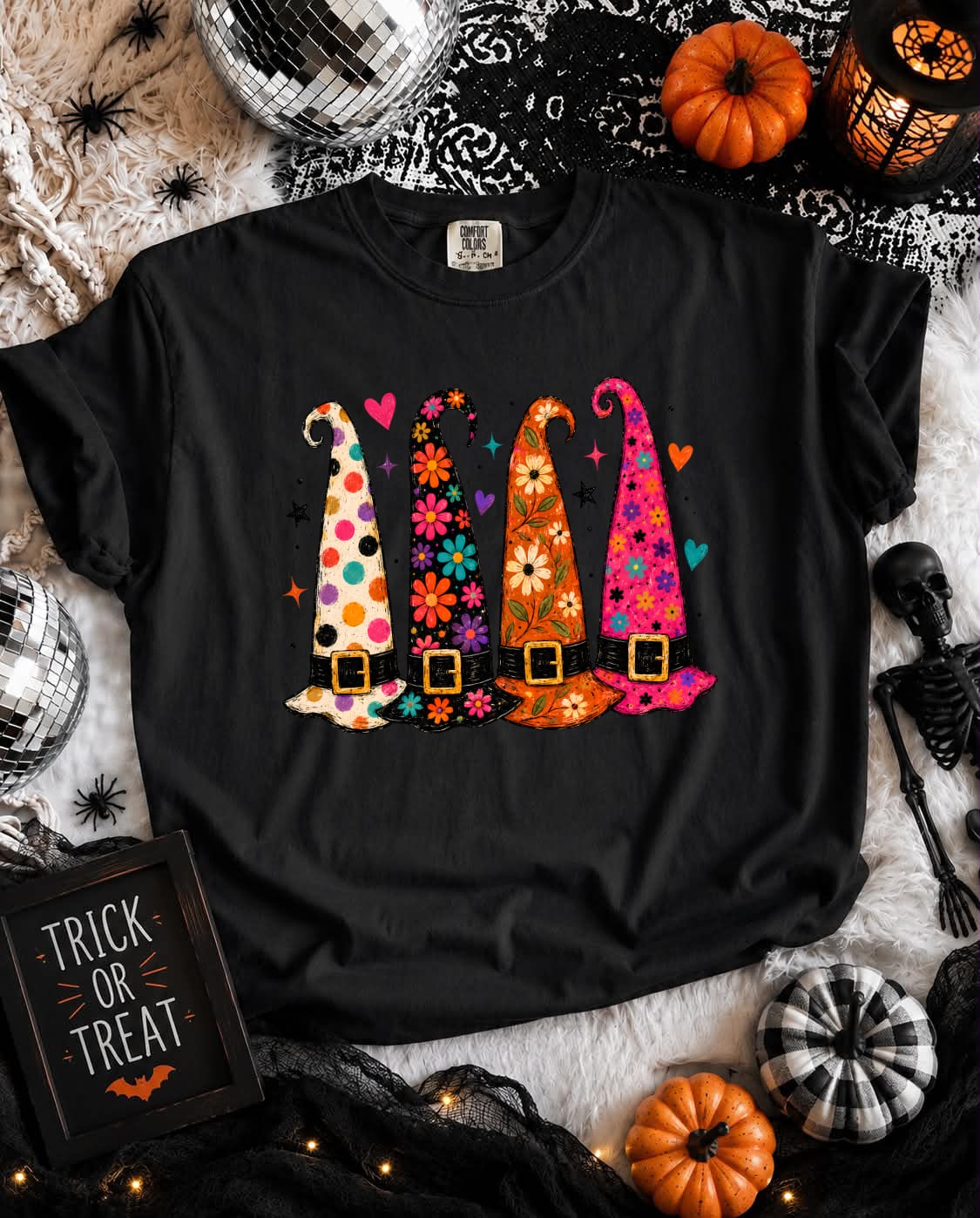 Halloween Hats Black Tee