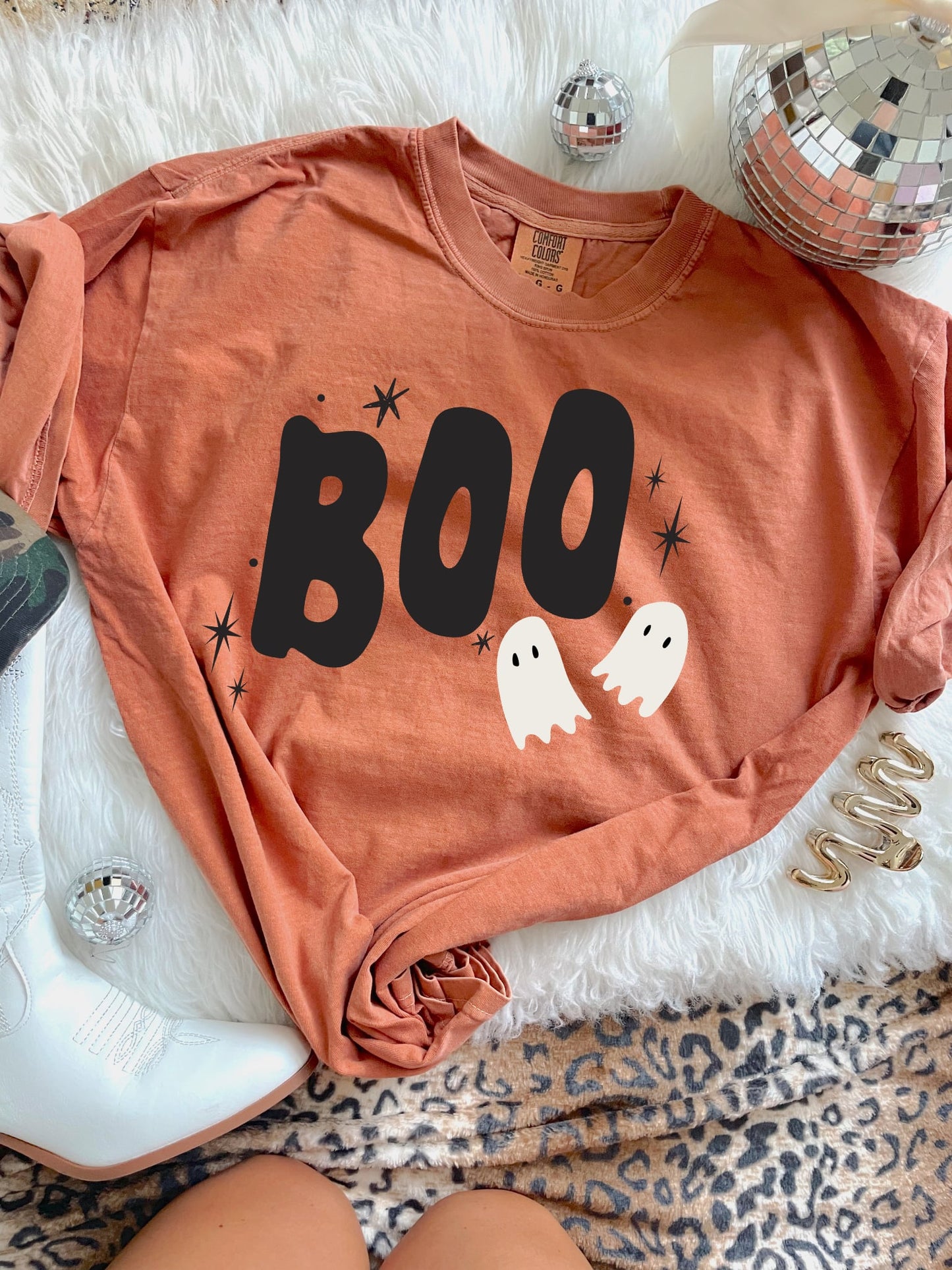 Black Boo White Double Ghost Yam Tee
