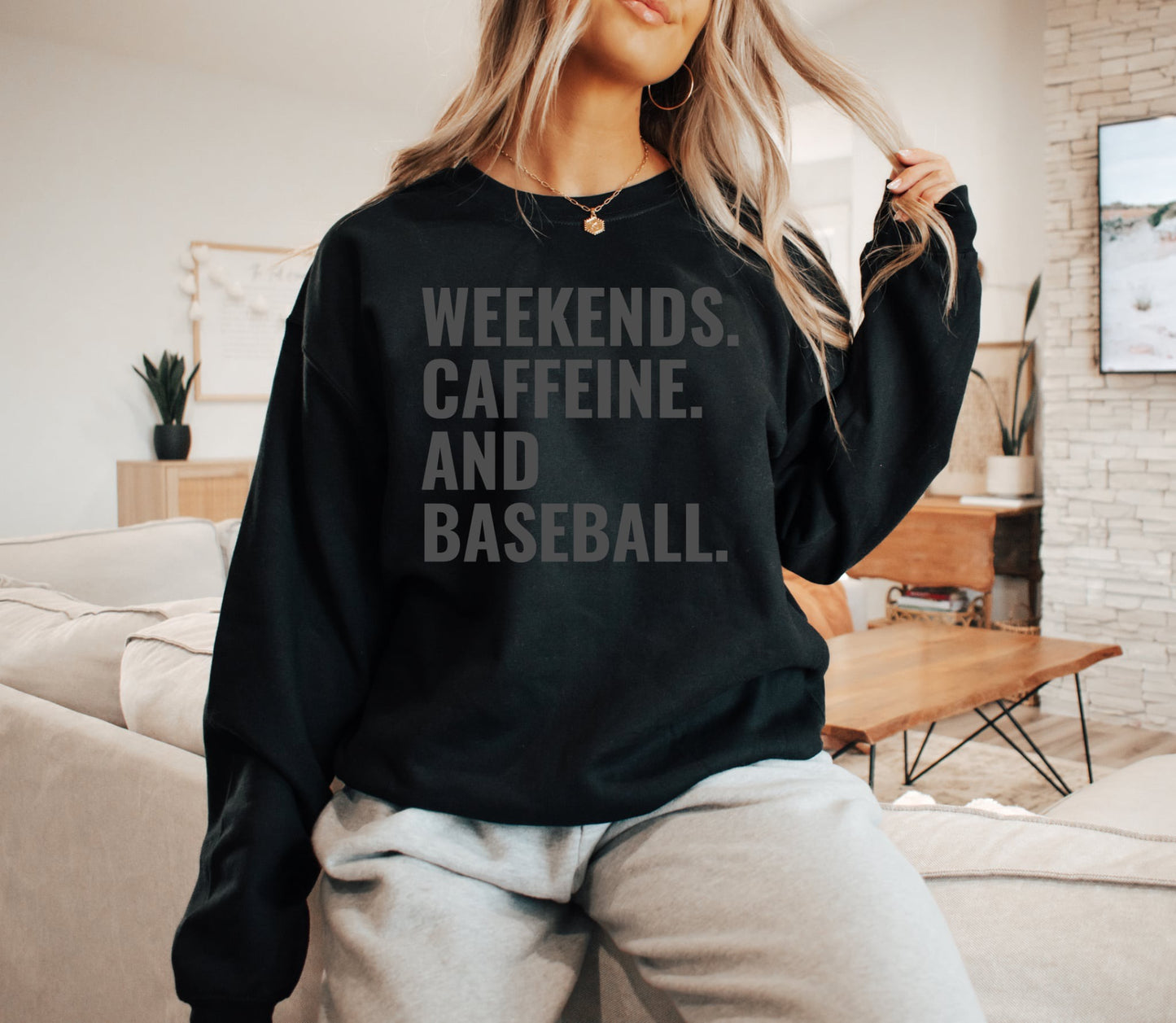 Weekends Caffeine And Baseball Black Option