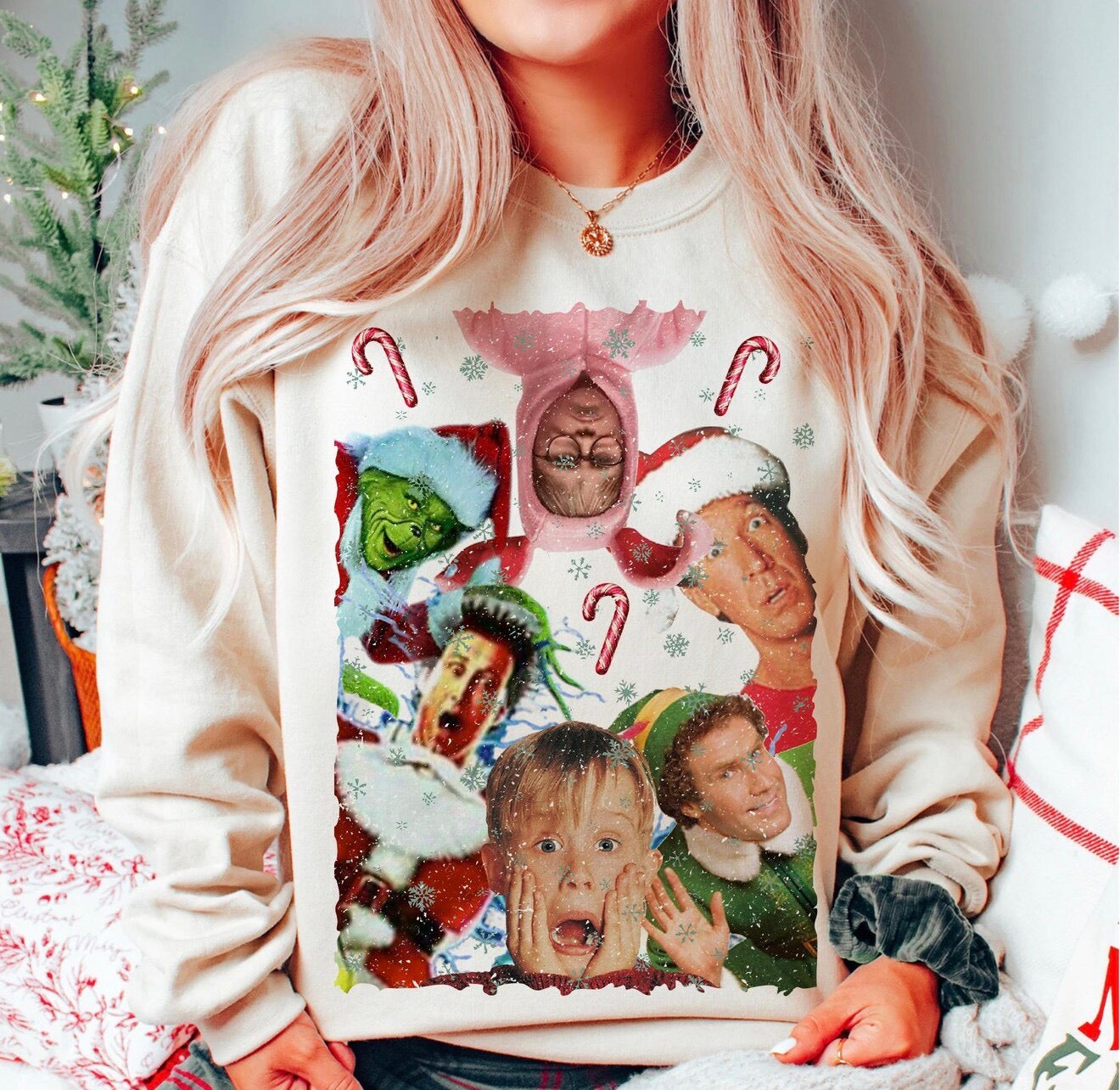 **CHRISTMAS IN JULY DEAL** Christmas Besties Sand Sweatshirt